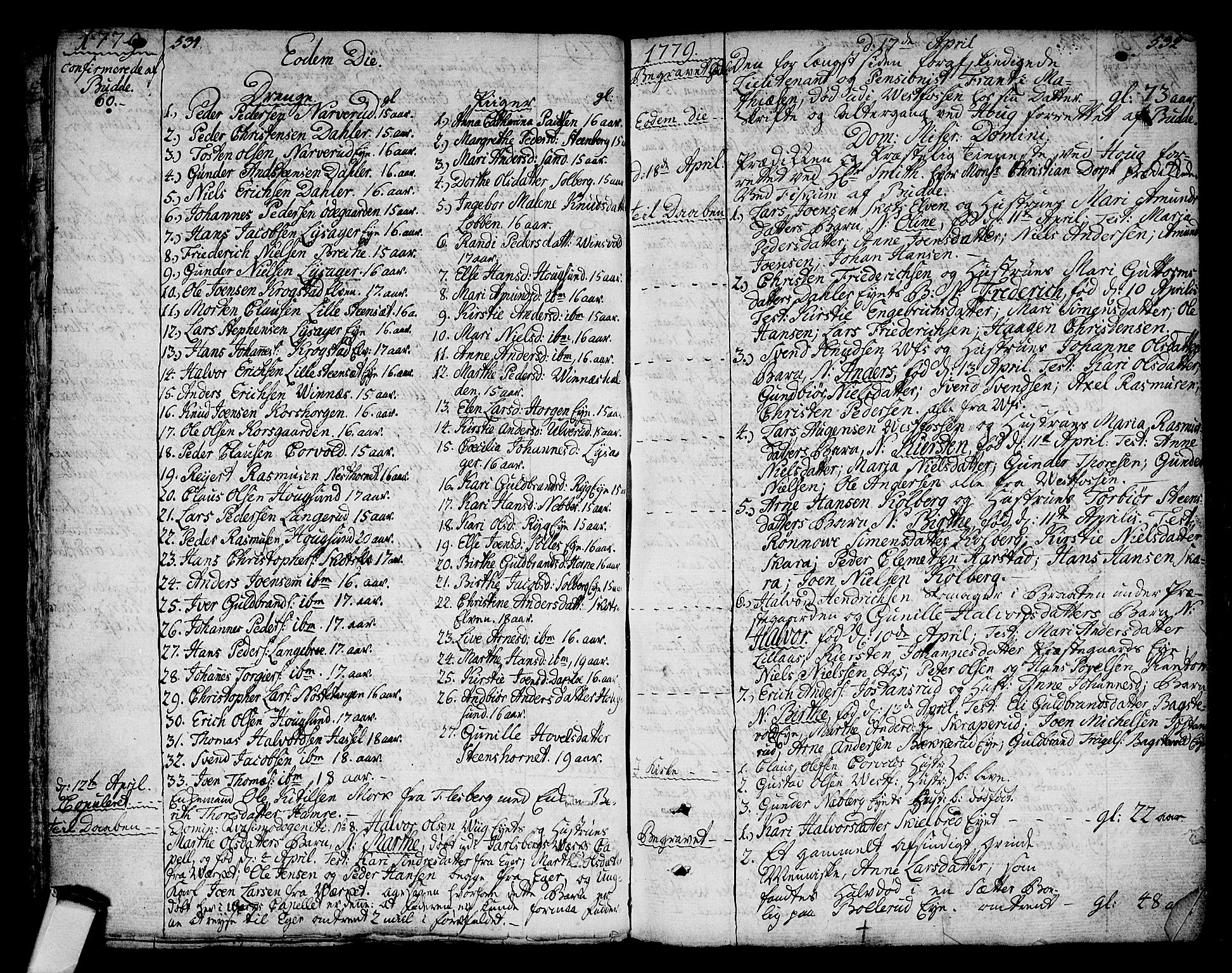 Eiker kirkebøker, SAKO/A-4/F/Fa/L0008: Parish register (official) no. I 8, 1764-1788, p. 531-532