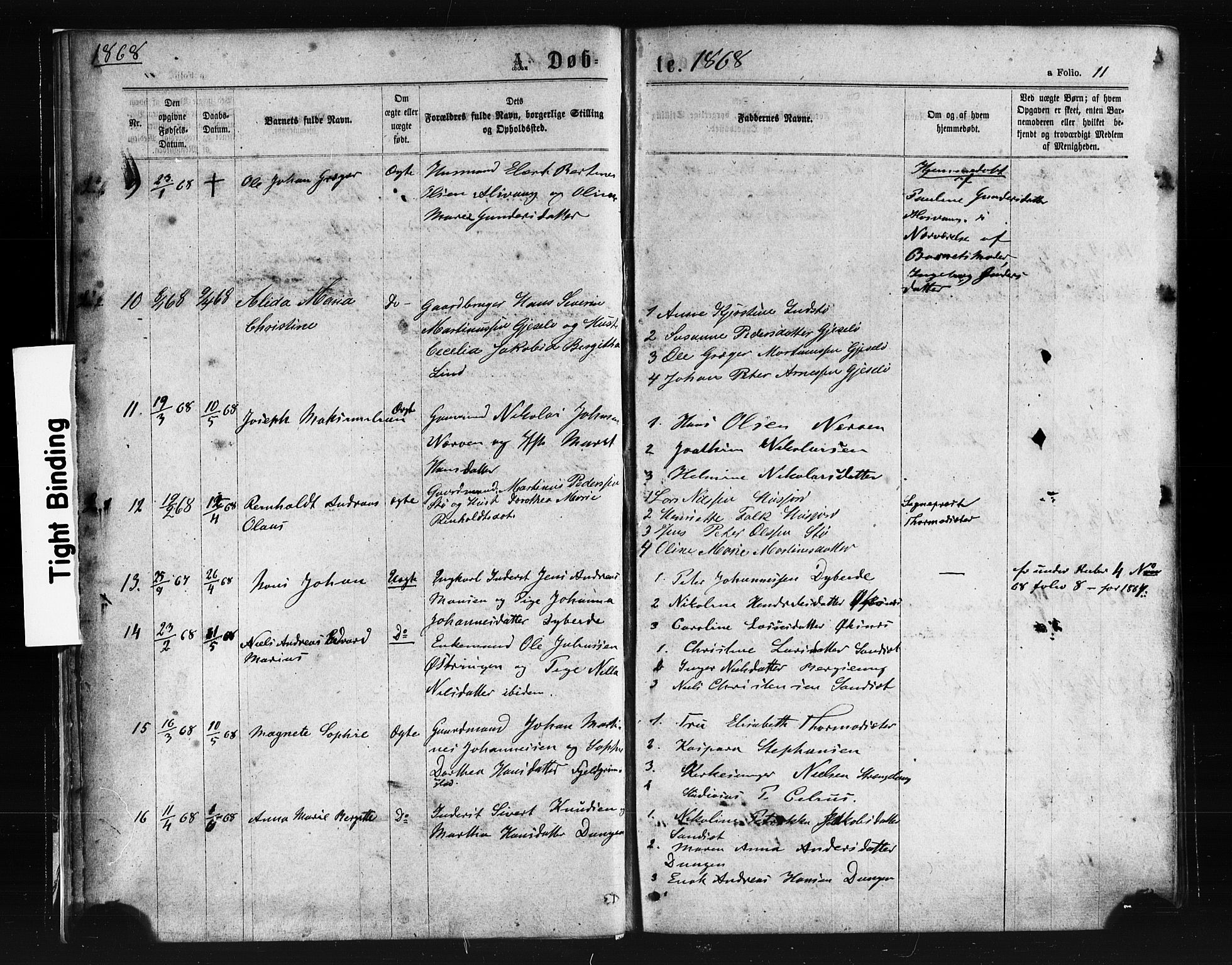 Ministerialprotokoller, klokkerbøker og fødselsregistre - Nordland, SAT/A-1459/893/L1334: Parish register (official) no. 893A07, 1867-1877, p. 11