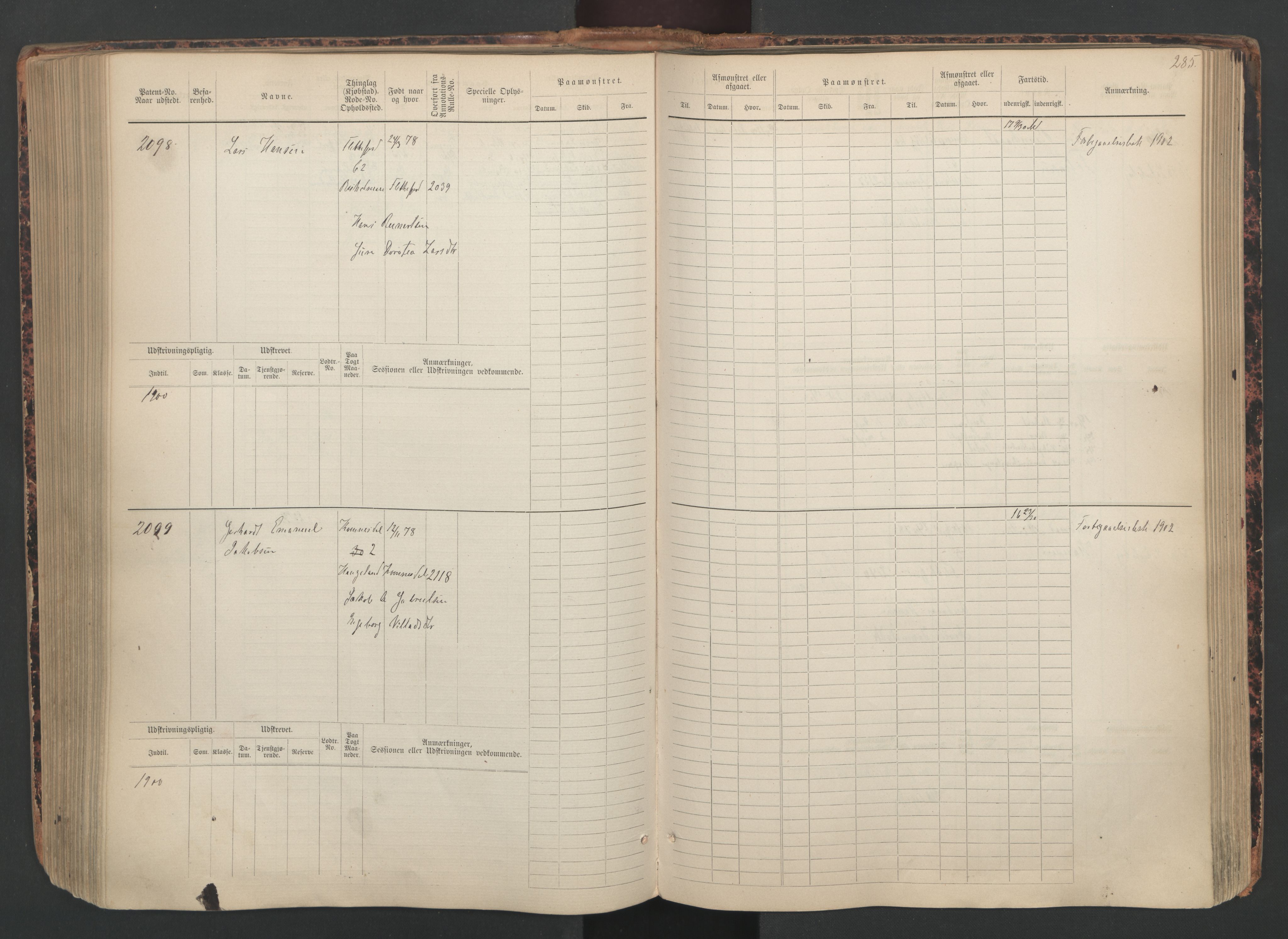 Flekkefjord mønstringskrets, AV/SAK-2031-0018/F/Fb/L0010: Hovedrulle nr 1534-2329, Æ-7, 1884-1948, p. 287