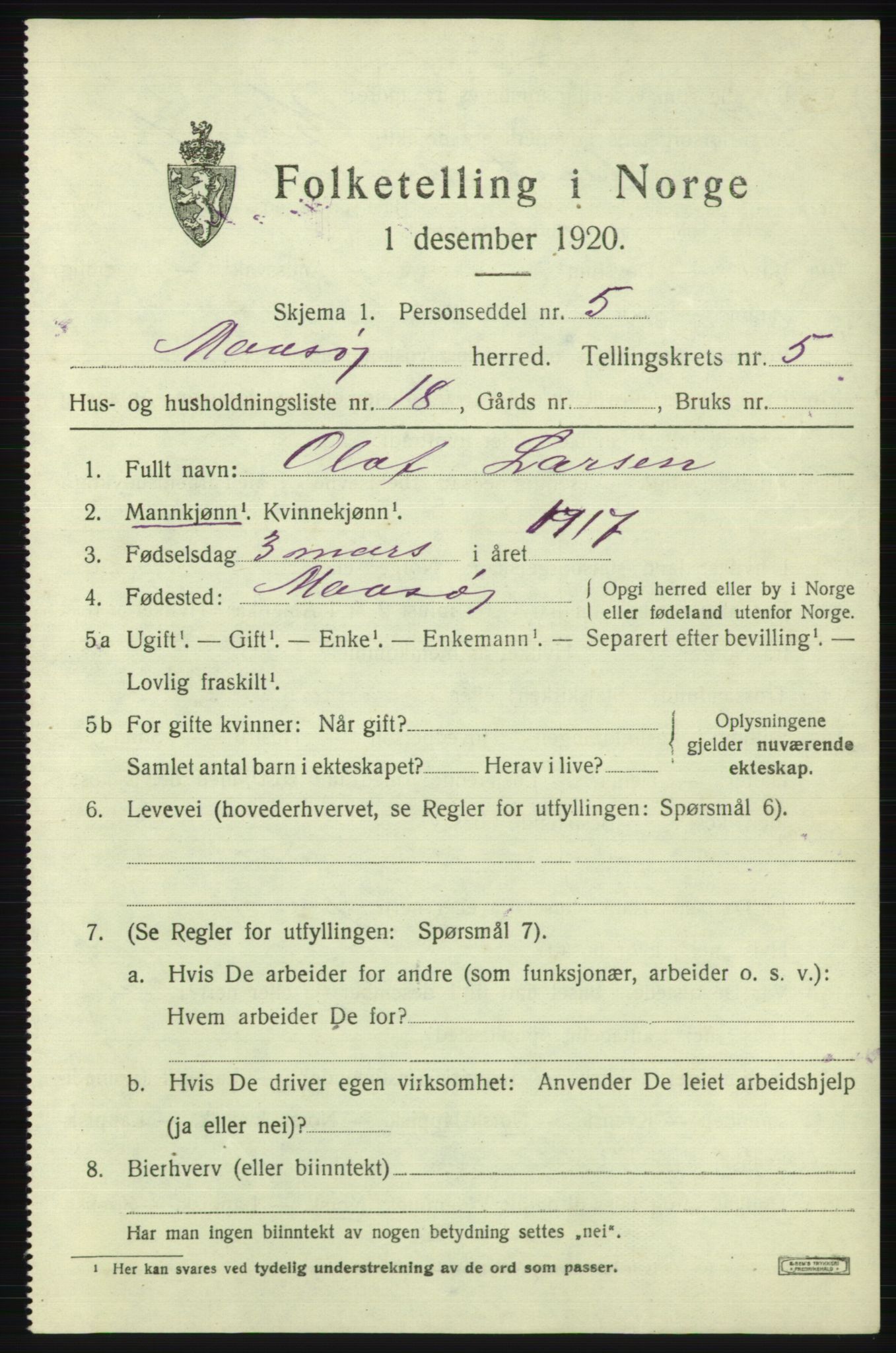 SATØ, 1920 census for Måsøy, 1920, p. 2654