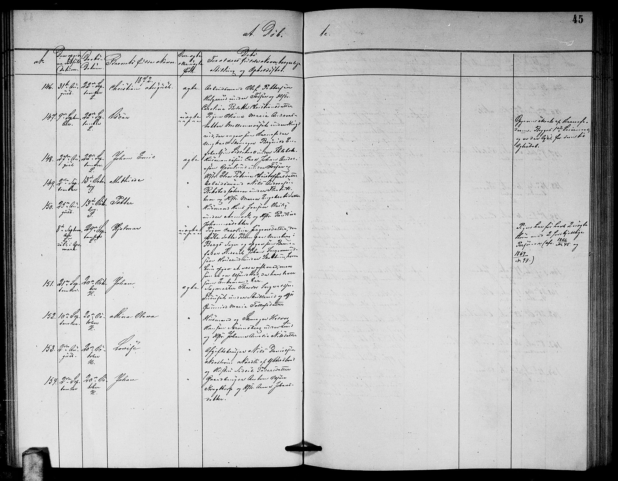 Høland prestekontor Kirkebøker, AV/SAO-A-10346a/G/Ga/L0006: Parish register (copy) no. I 6, 1869-1879, p. 45