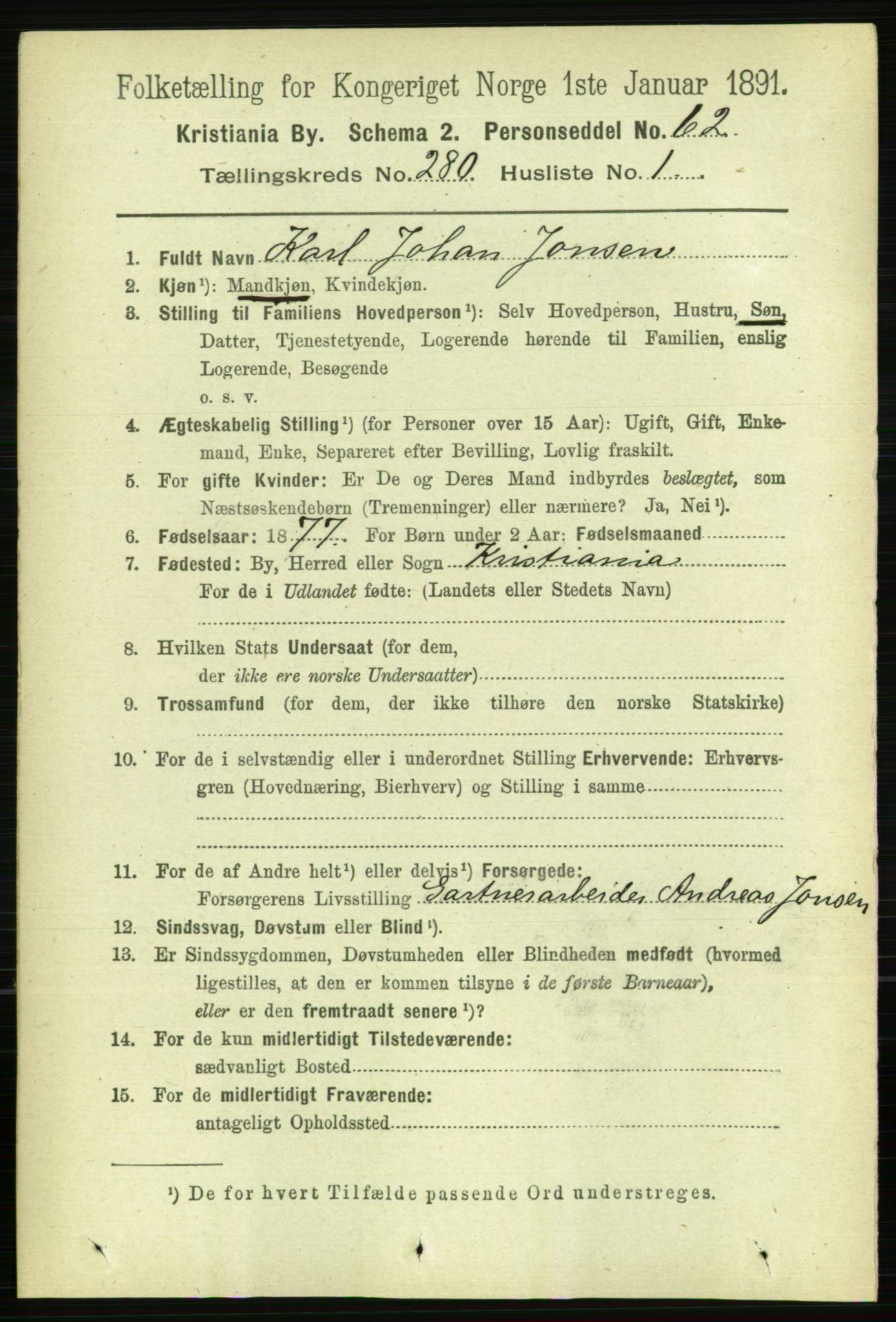 RA, 1891 census for 0301 Kristiania, 1891, p. 170083