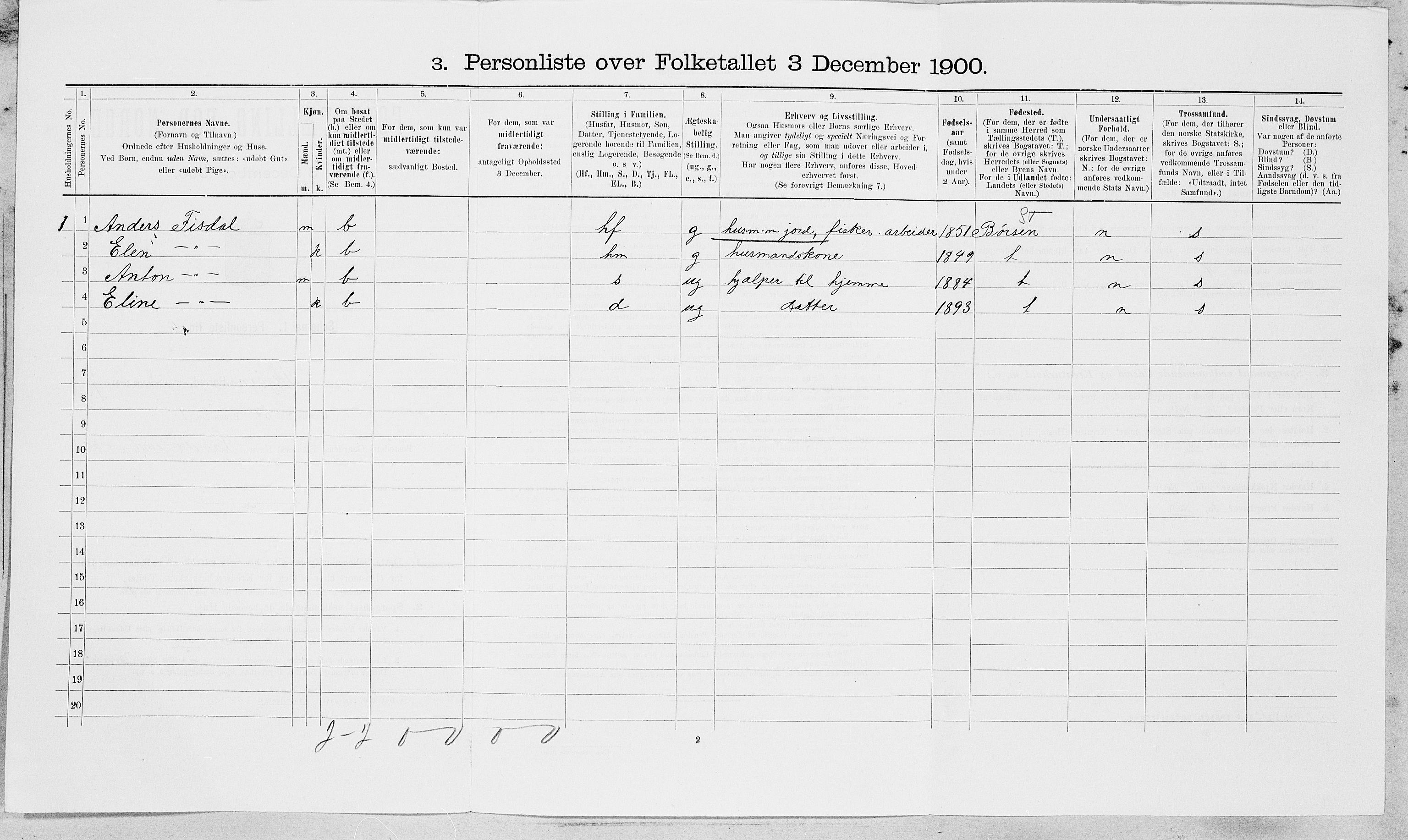 SAT, 1900 census for Stjørna, 1900, p. 513