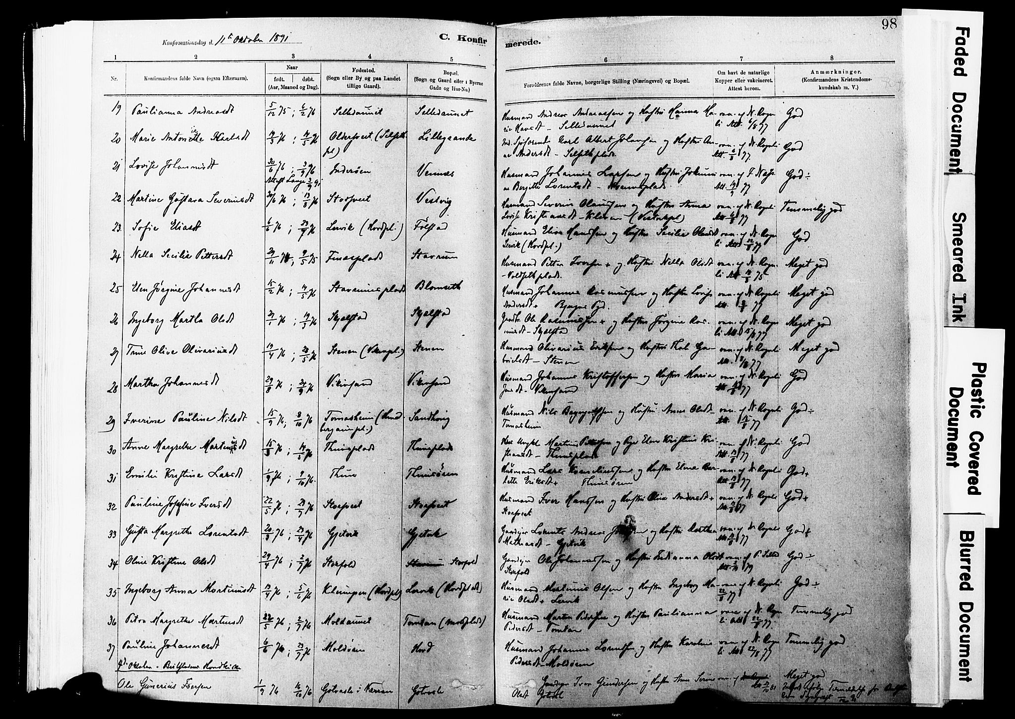 Ministerialprotokoller, klokkerbøker og fødselsregistre - Nord-Trøndelag, SAT/A-1458/744/L0420: Parish register (official) no. 744A04, 1882-1904, p. 98