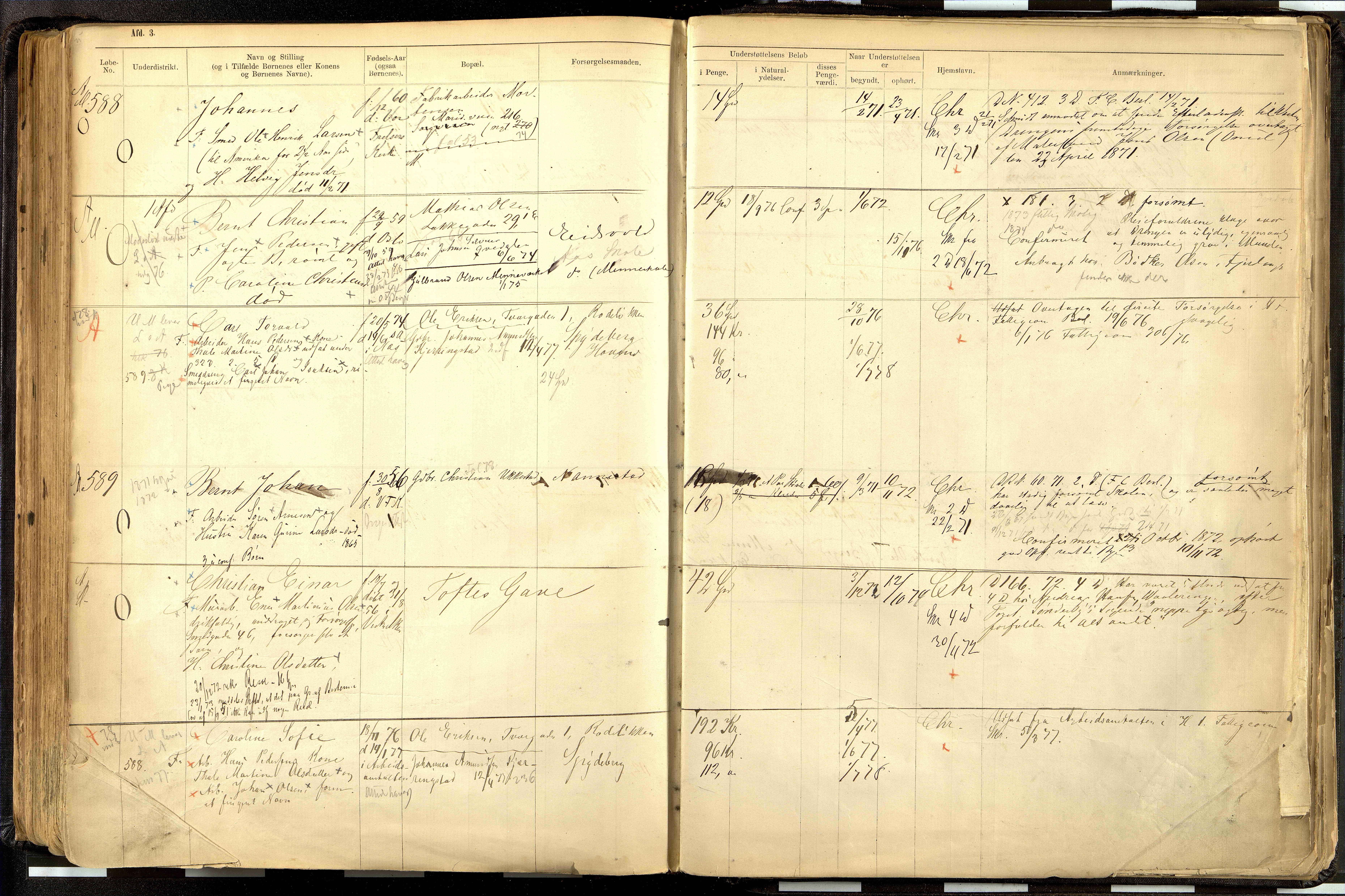 Fattigvesenet, OBA/A-20045/H/Hd/L0001: Manntallsprotokoll. Mnr. 1-644, 1865-1879, p. 297