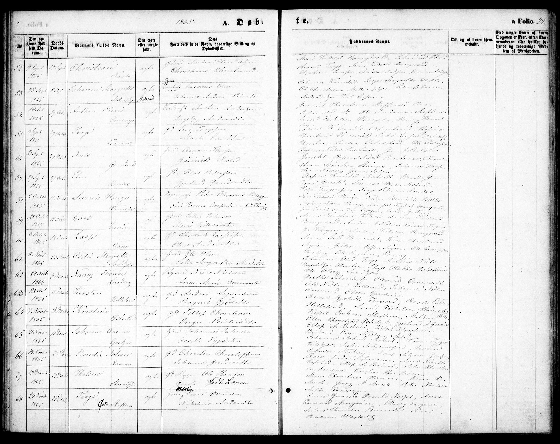 Hommedal sokneprestkontor, AV/SAK-1111-0023/F/Fa/Fab/L0005: Parish register (official) no. A 5, 1861-1877, p. 21