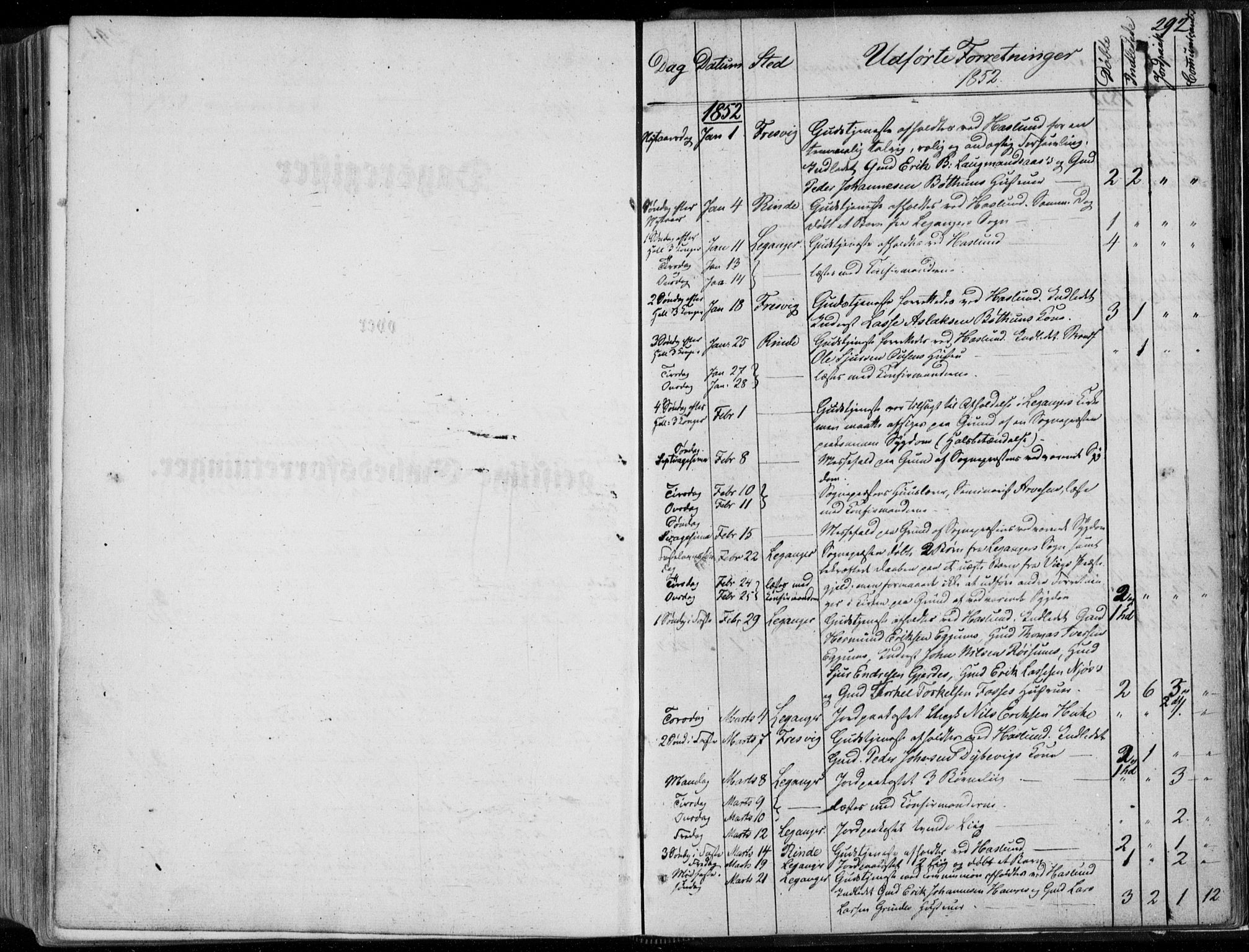 Leikanger sokneprestembete, SAB/A-81001: Parish register (official) no. A 8, 1852-1868, p. 292