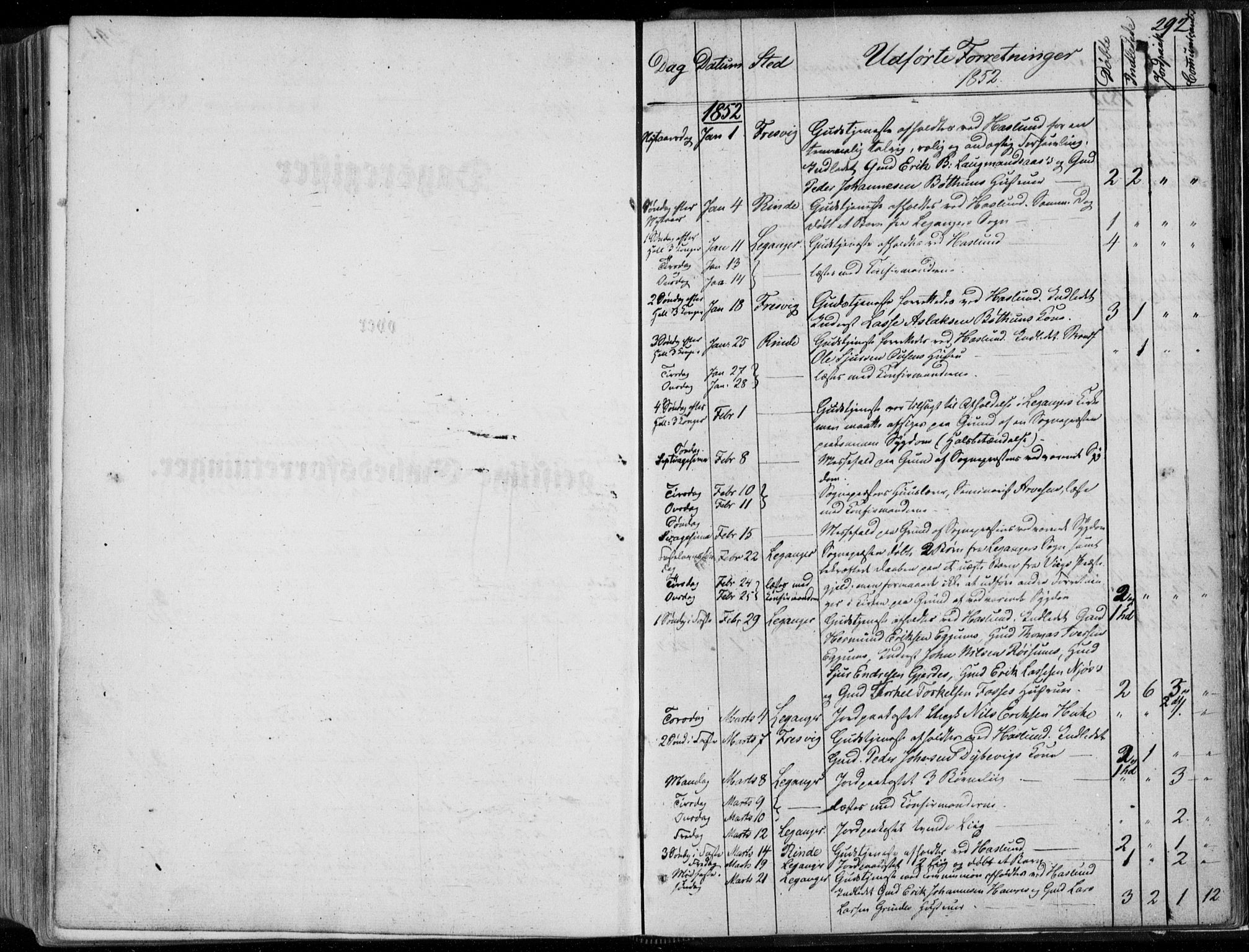 Leikanger sokneprestembete, AV/SAB-A-81001/H/Haa/Haaa/L0008: Parish register (official) no. A 8, 1852-1868, p. 292