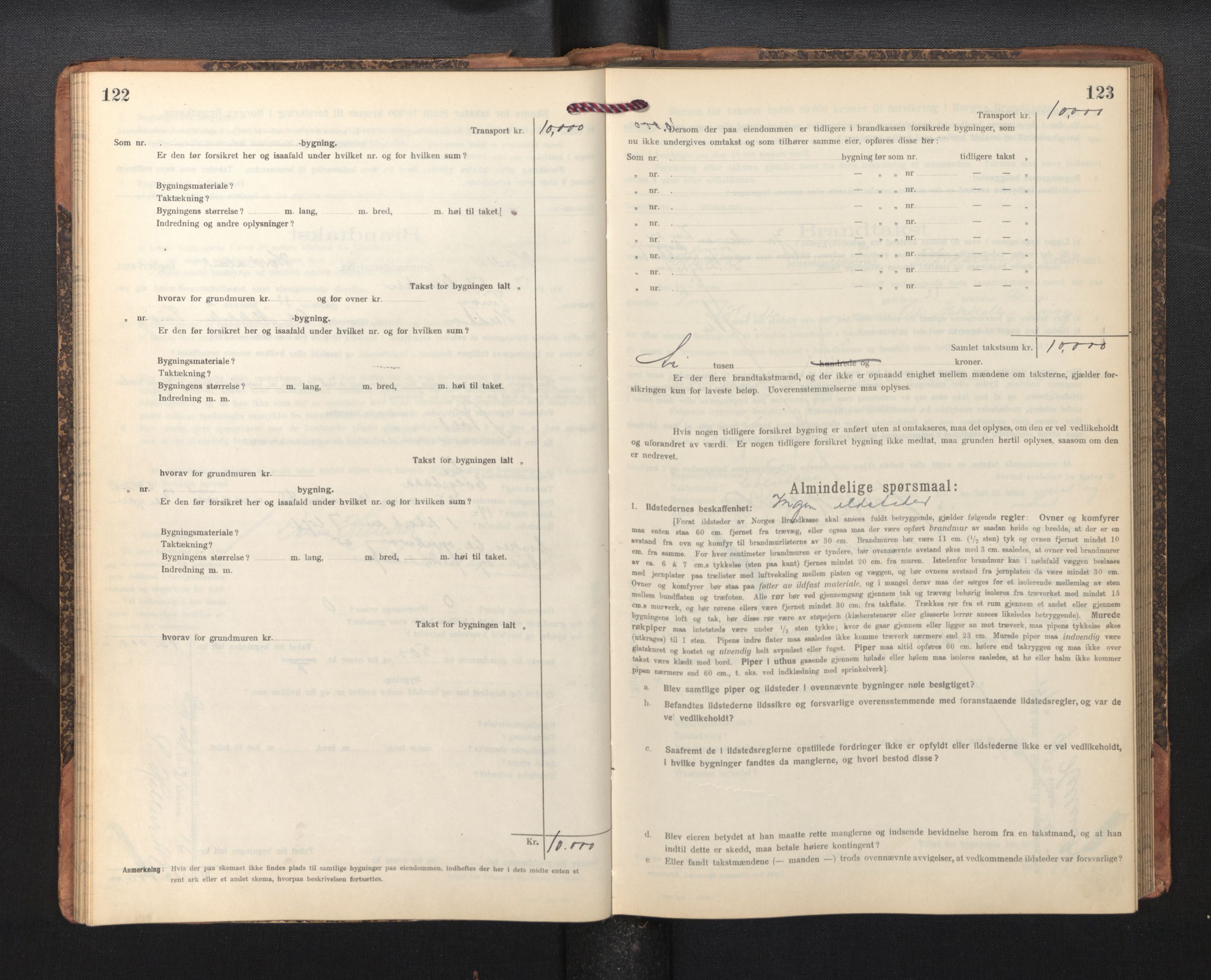 Lensmannen i Herdla, AV/SAB-A-32901/0012/L0004:  Branntakstprotokoll skjematakst, 1916-1954, p. 122-123