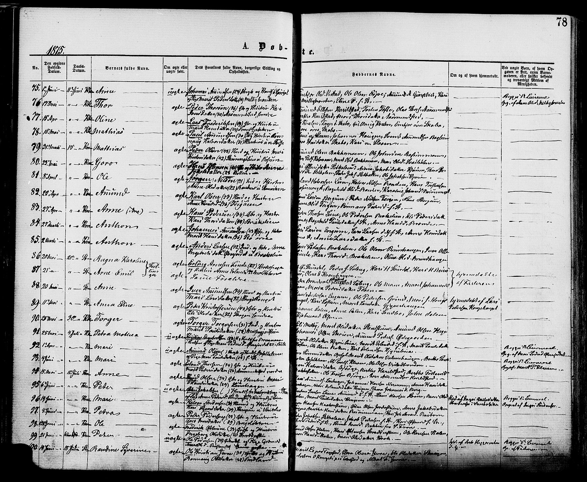 Nord-Fron prestekontor, AV/SAH-PREST-080/H/Ha/Haa/L0002: Parish register (official) no. 2, 1865-1883, p. 78