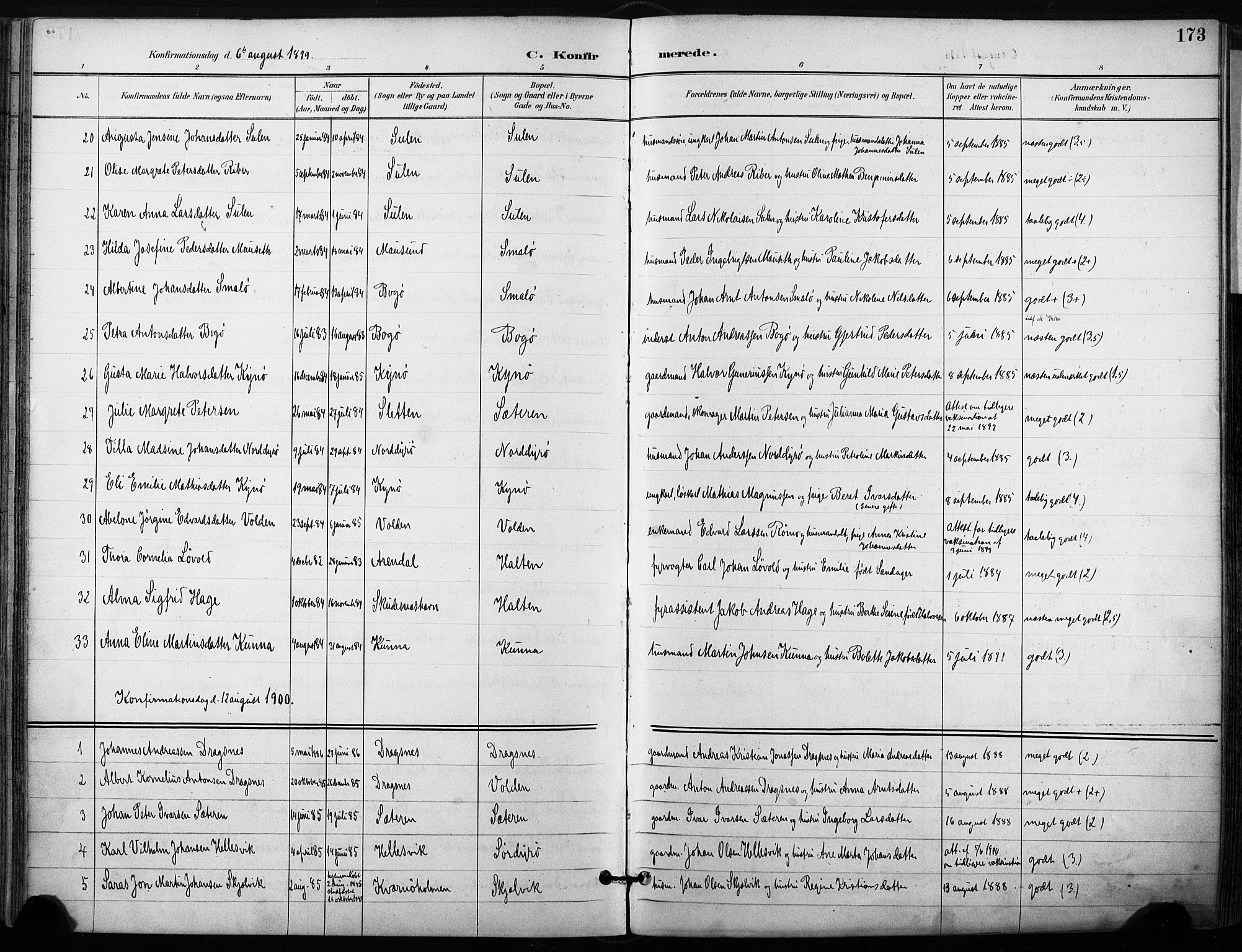 Ministerialprotokoller, klokkerbøker og fødselsregistre - Sør-Trøndelag, SAT/A-1456/640/L0579: Parish register (official) no. 640A04, 1889-1902, p. 173