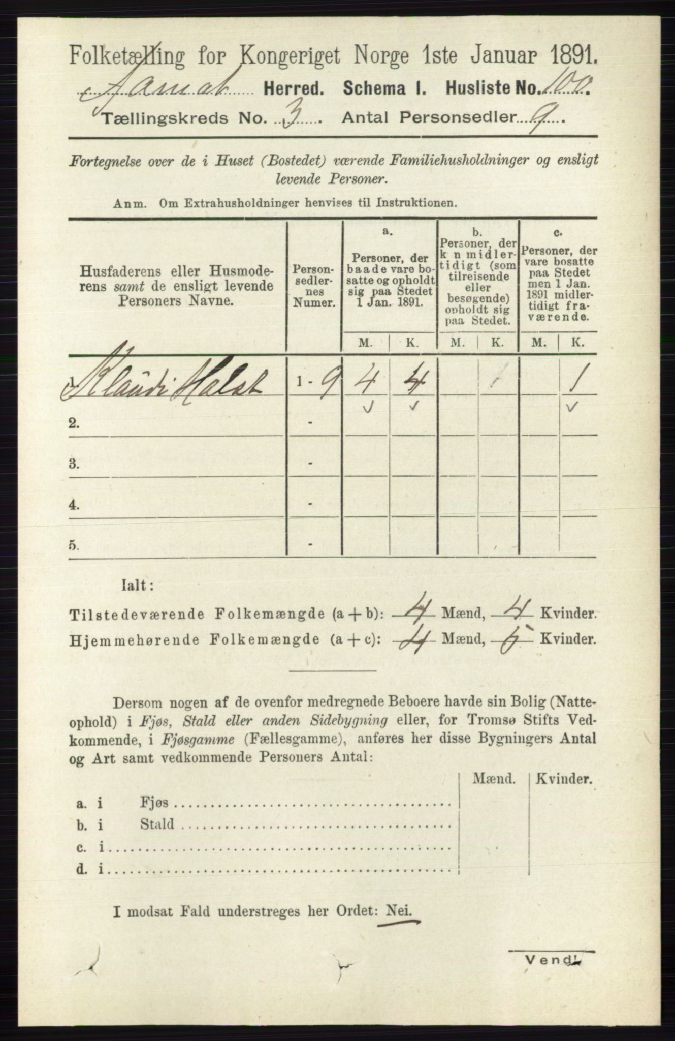 RA, 1891 census for 0429 Åmot, 1891, p. 1485