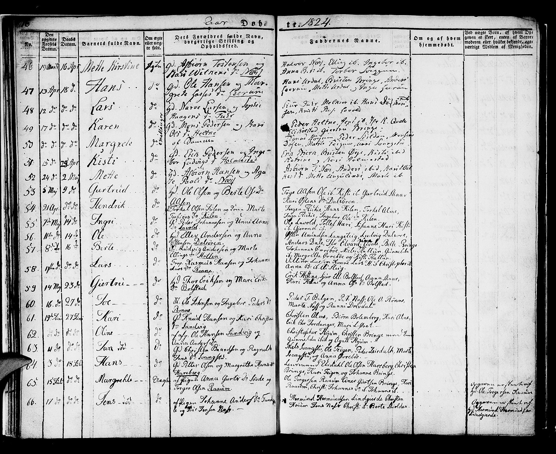 Luster sokneprestembete, SAB/A-81101/H/Haa/Haaa/L0004: Parish register (official) no. A 4, 1821-1832, p. 16