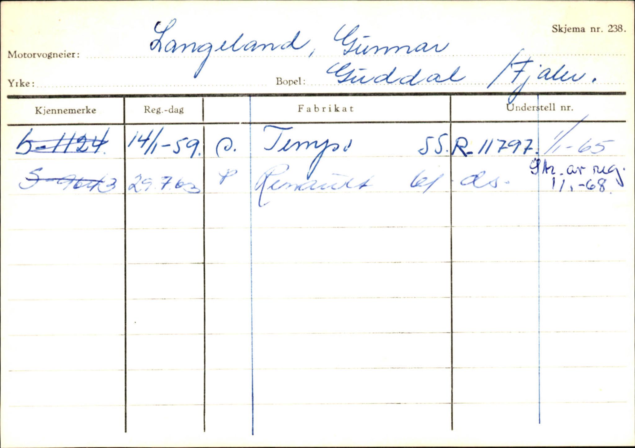 Statens vegvesen, Sogn og Fjordane vegkontor, AV/SAB-A-5301/4/F/L0125: Eigarregister Sogndal V-Å. Aurland A-Å. Fjaler A-N, 1945-1975, p. 2353