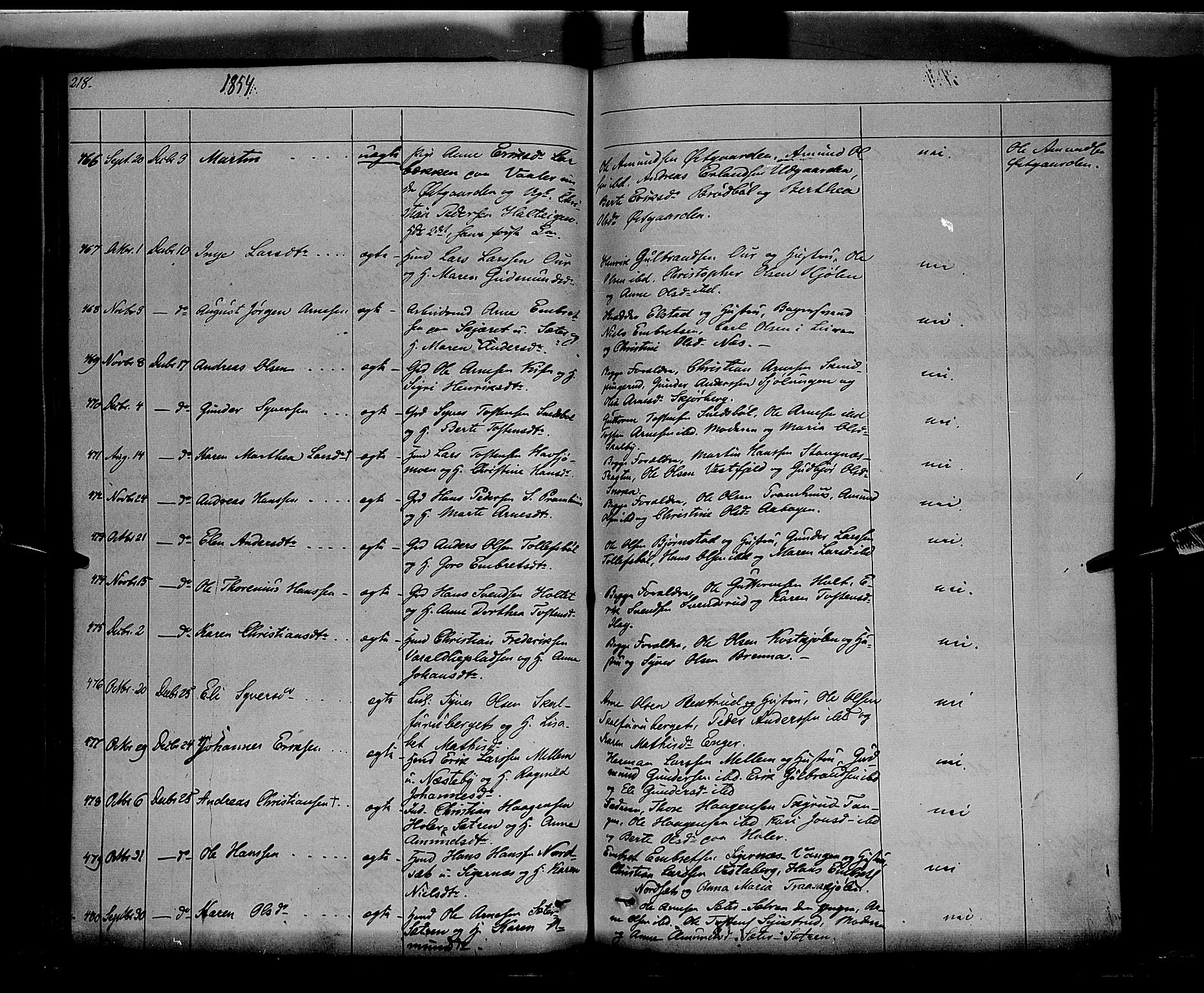 Vinger prestekontor, AV/SAH-PREST-024/H/Ha/Haa/L0009: Parish register (official) no. 9, 1847-1855, p. 218