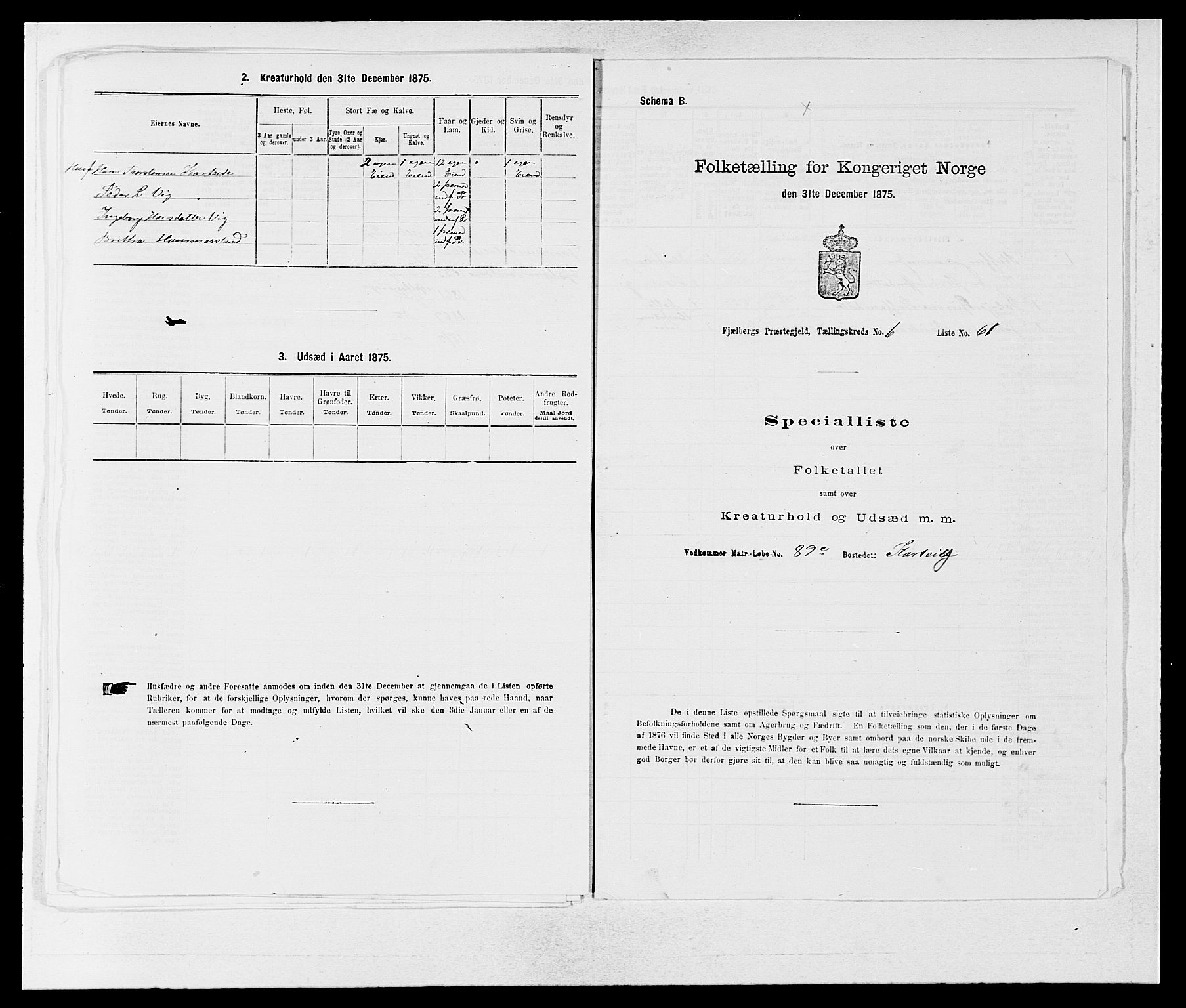 SAB, 1875 census for 1213P Fjelberg, 1875, p. 717