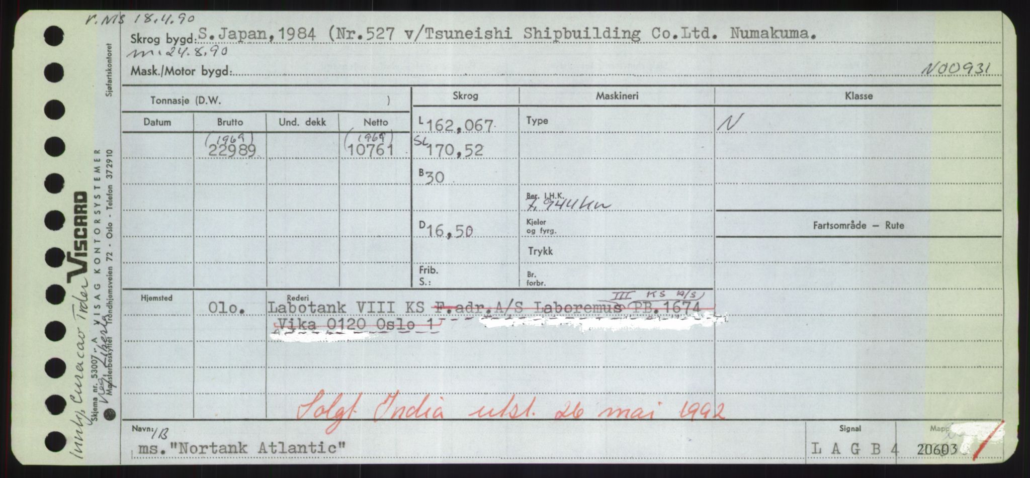 Sjøfartsdirektoratet med forløpere, Skipsmålingen, RA/S-1627/H/Hd/L0027: Fartøy, Norhop-Nør, p. 177