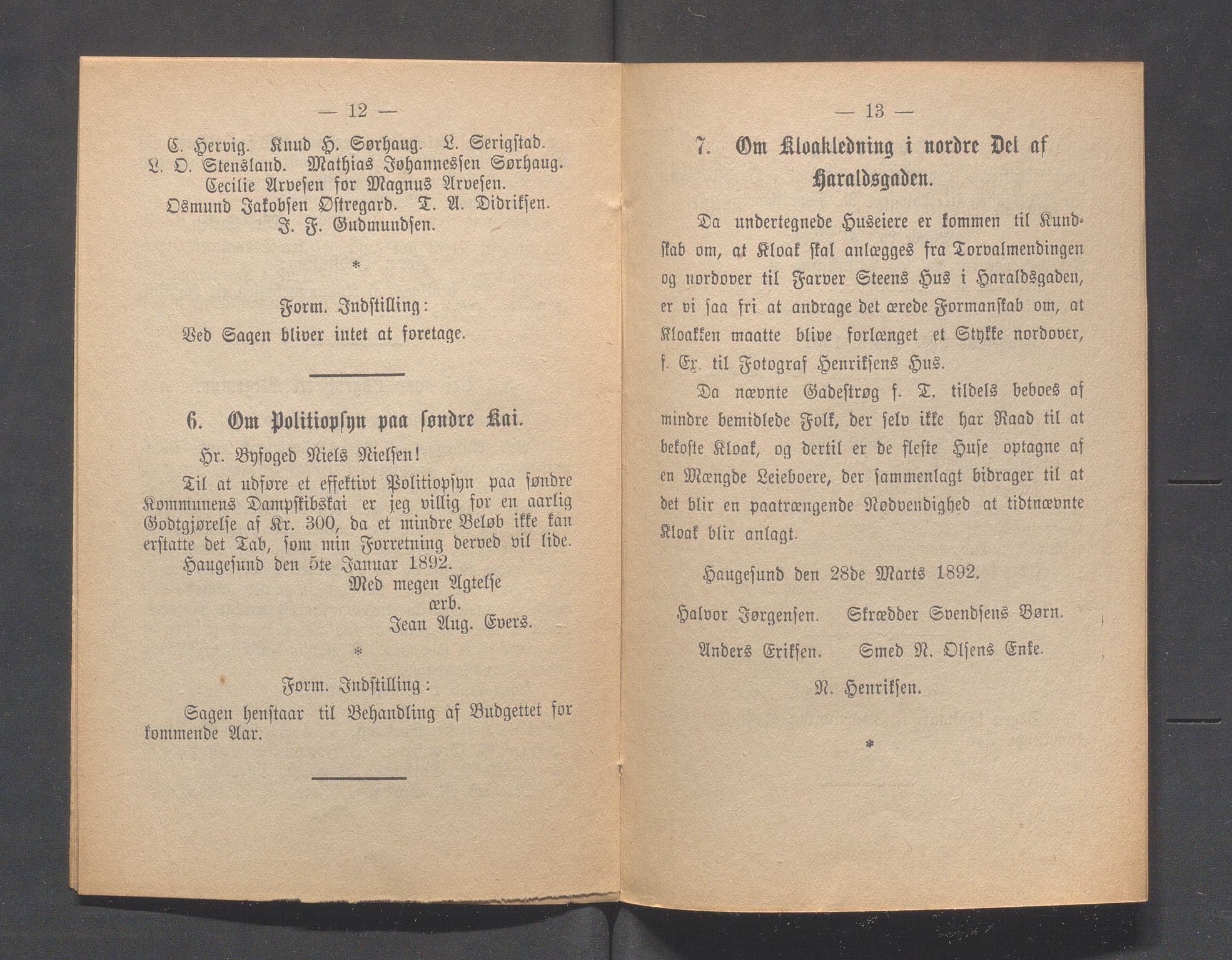 Haugesund kommune - Formannskapet og Bystyret, IKAR/A-740/A/Abb/L0001: Bystyreforhandlinger, 1889-1907, p. 116