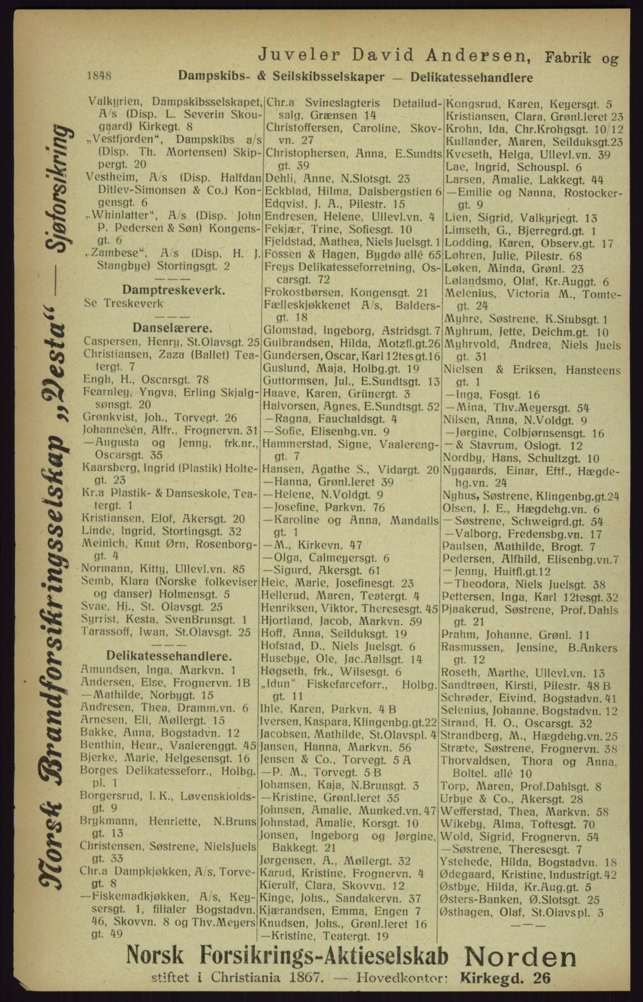 Kristiania/Oslo adressebok, PUBL/-, 1916, p. 1848