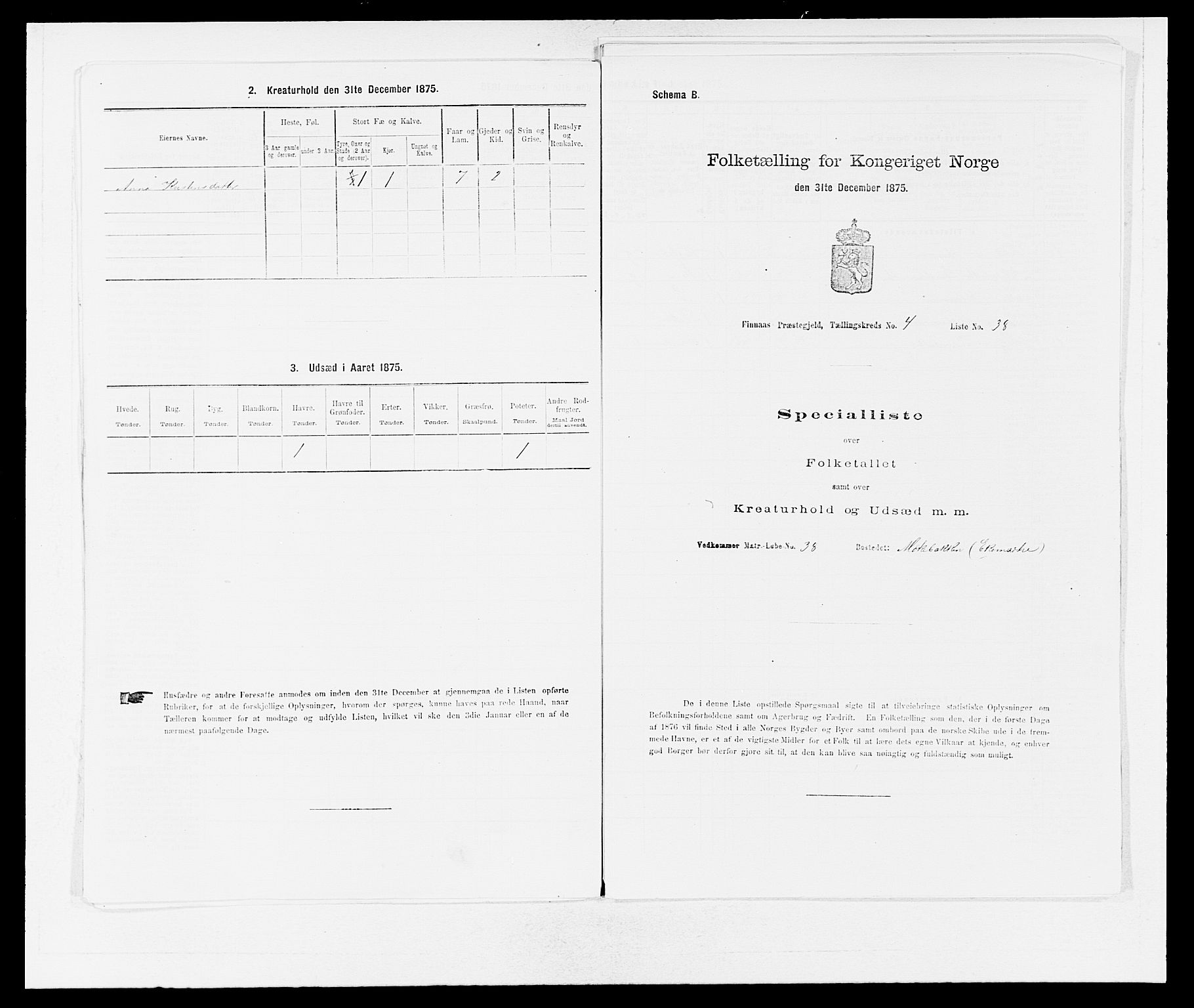 SAB, 1875 census for 1218P Finnås, 1875, p. 596