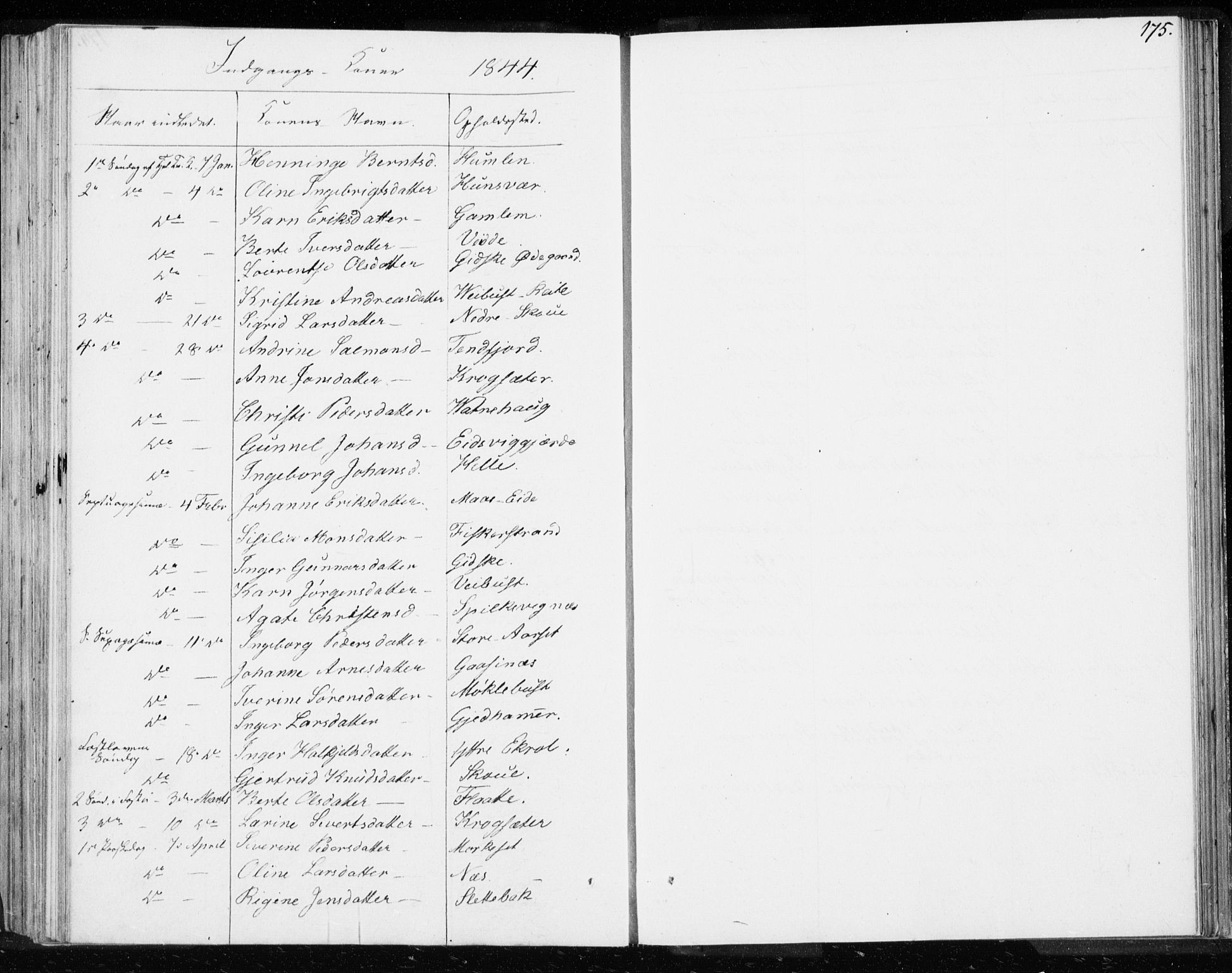 Ministerialprotokoller, klokkerbøker og fødselsregistre - Møre og Romsdal, SAT/A-1454/528/L0414: Curate's parish register no. 528B02, 1833-1844, p. 175