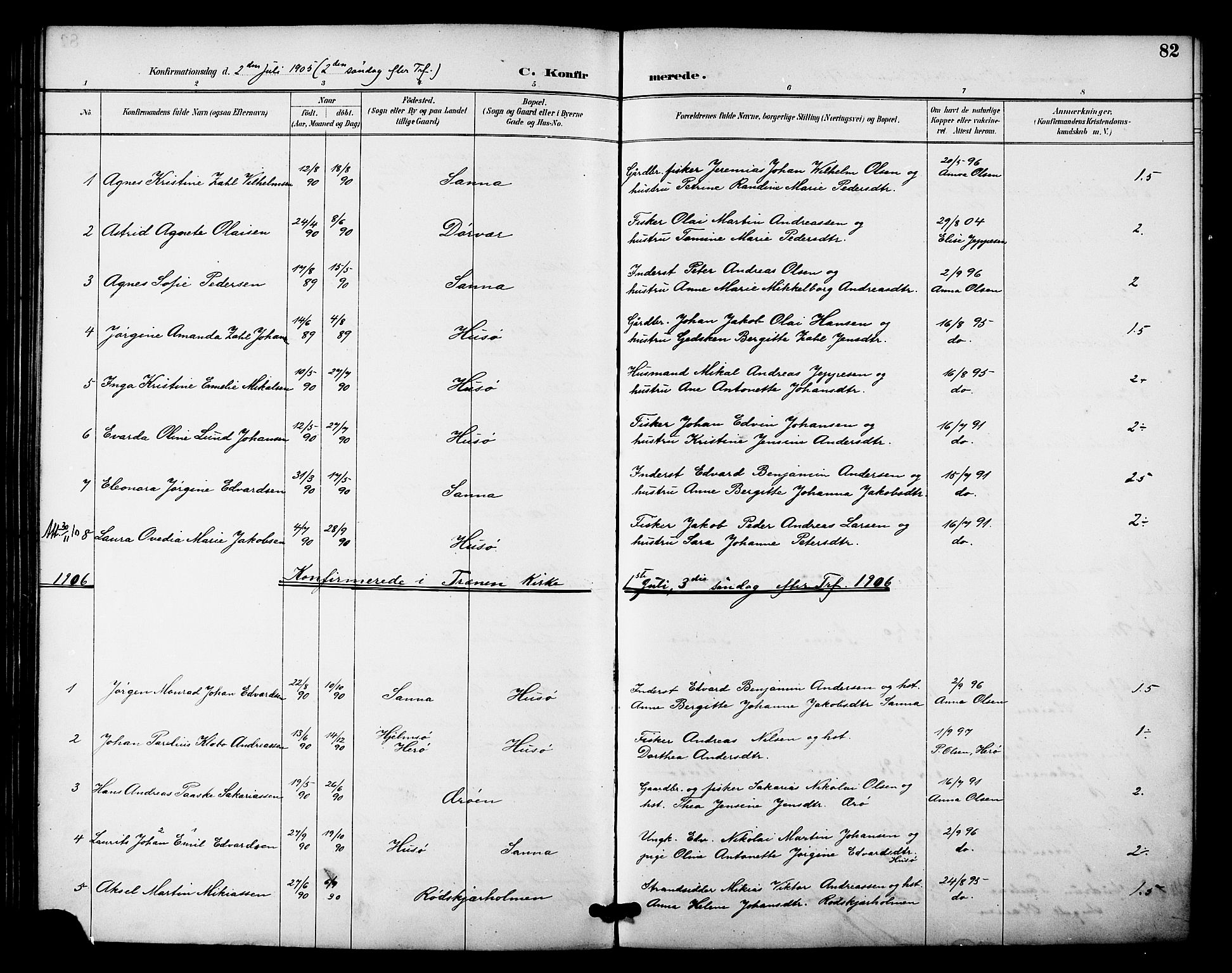 Ministerialprotokoller, klokkerbøker og fødselsregistre - Nordland, SAT/A-1459/840/L0580: Parish register (official) no. 840A02, 1887-1909, p. 82