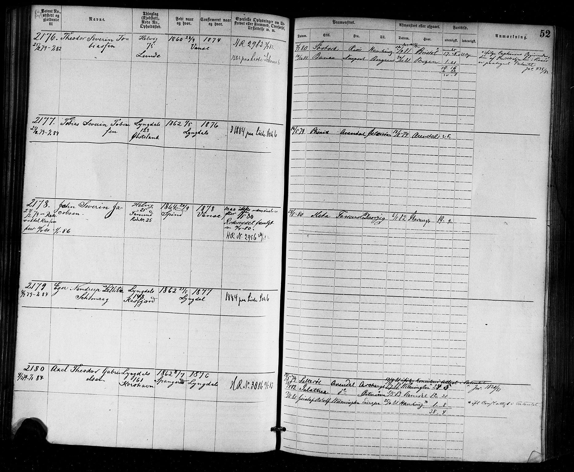 Farsund mønstringskrets, AV/SAK-2031-0017/F/Fa/L0002: Annotasjonsrulle nr 1921-3815 med register, M-2, 1877-1894, p. 78