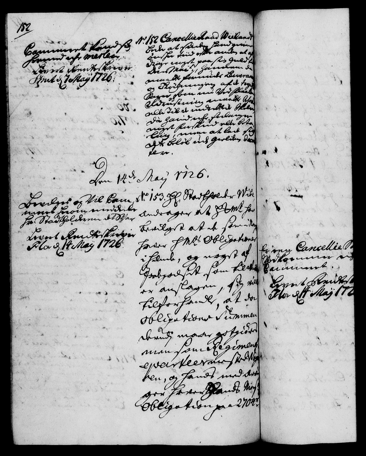 Rentekammeret, Kammerkanselliet, AV/RA-EA-3111/G/Gh/Gha/L0008: Norsk ekstraktmemorialprotokoll (merket RK 53.53), 1725-1726, p. 152