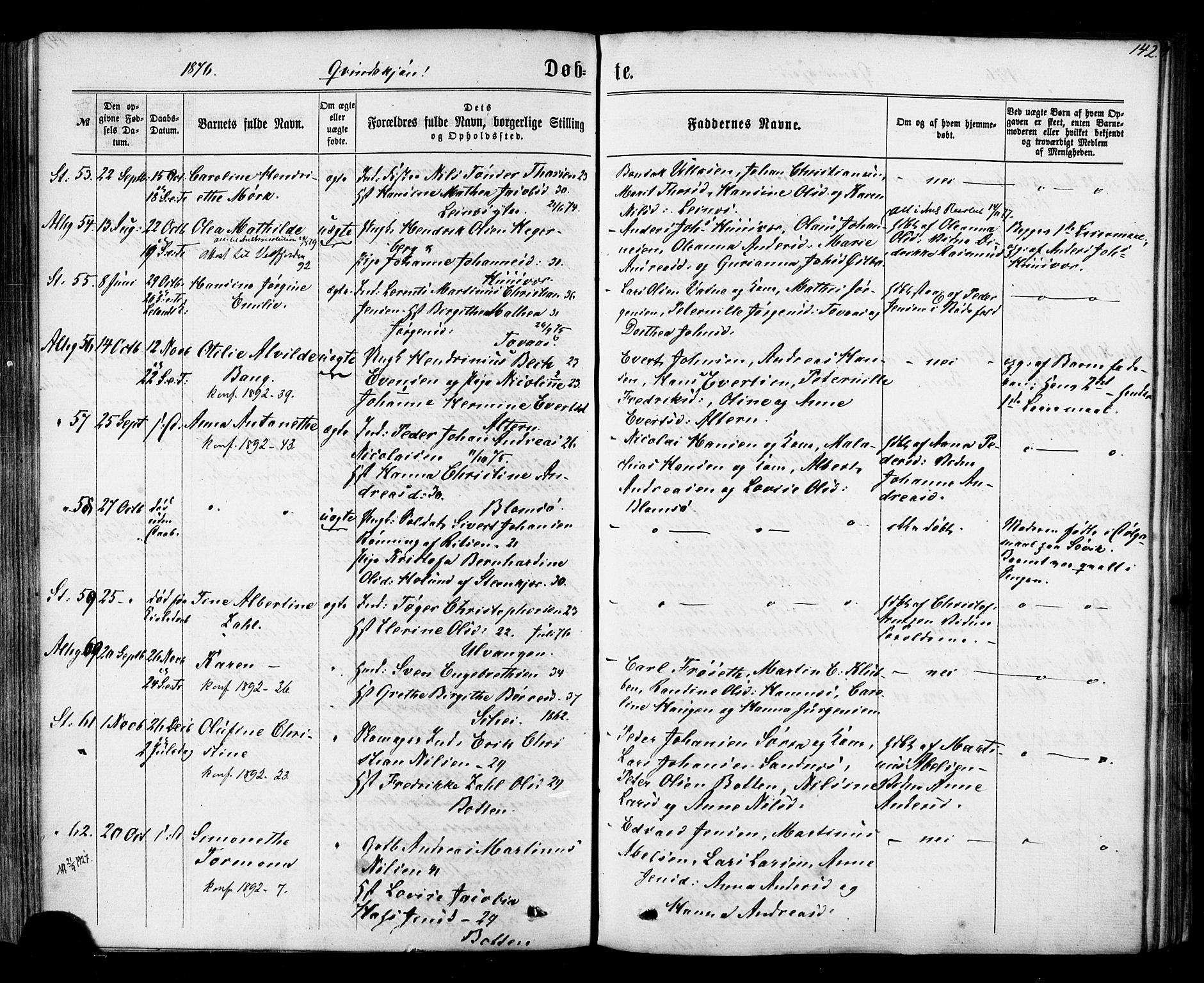 Ministerialprotokoller, klokkerbøker og fødselsregistre - Nordland, SAT/A-1459/830/L0449: Parish register (official) no. 830A13, 1866-1886, p. 142