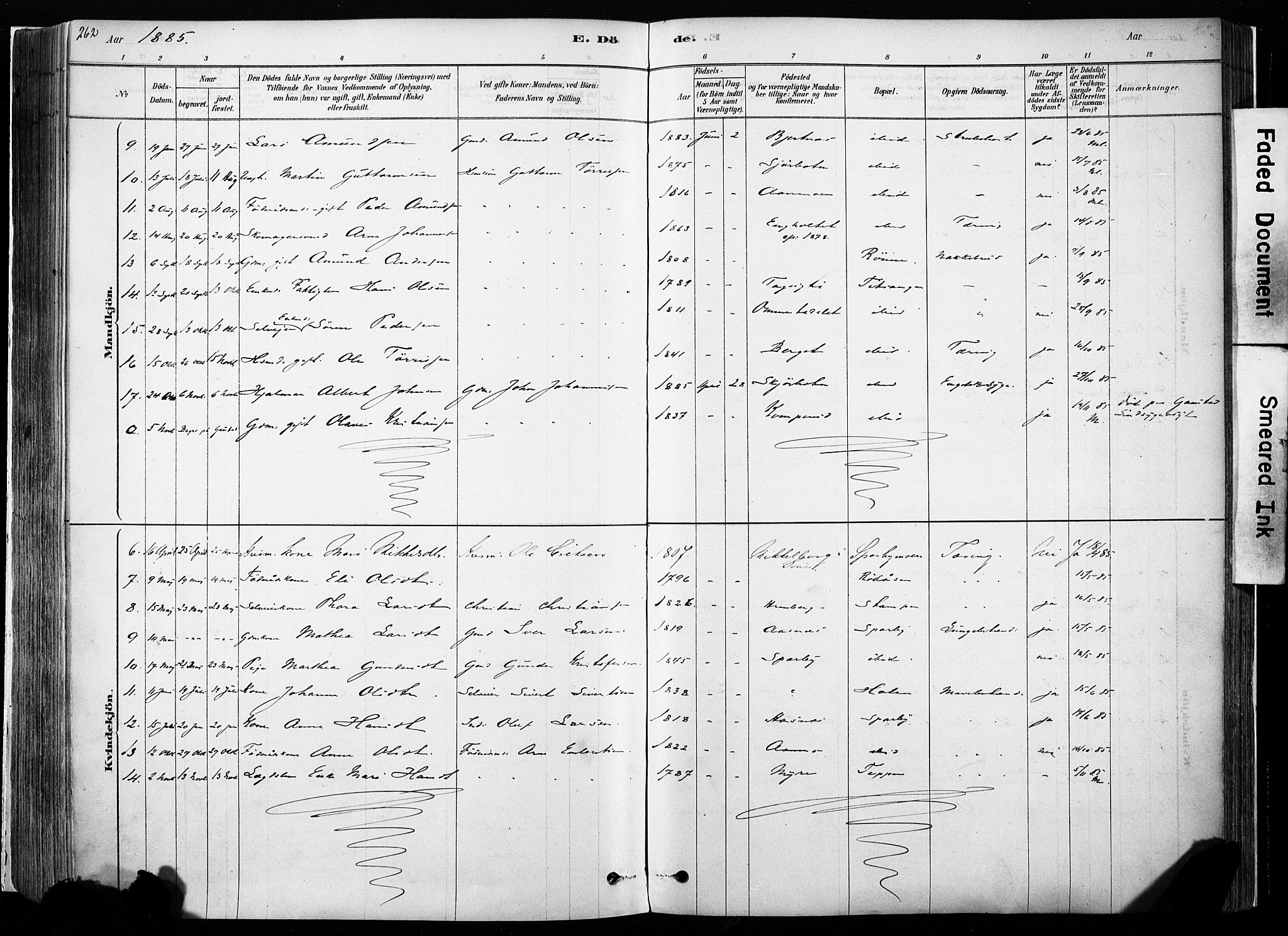 Hof prestekontor, AV/SAH-PREST-038/H/Ha/Haa/L0010: Parish register (official) no. 10, 1878-1909, p. 262