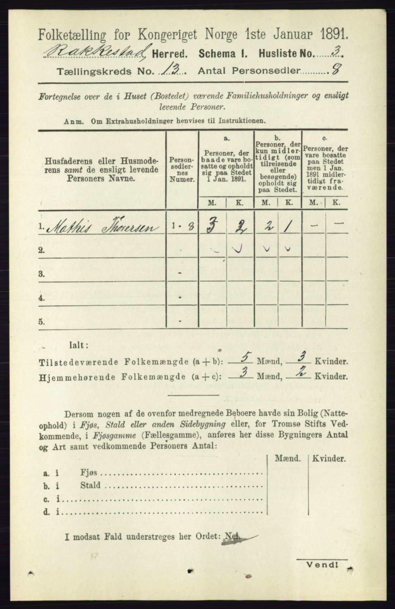 RA, 1891 census for 0128 Rakkestad, 1891, p. 6322