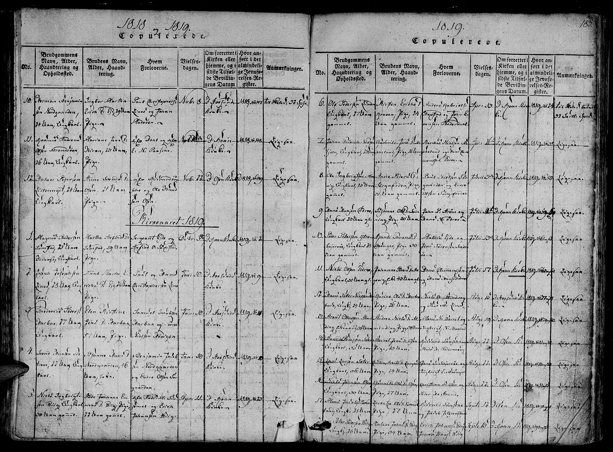 Ministerialprotokoller, klokkerbøker og fødselsregistre - Sør-Trøndelag, SAT/A-1456/657/L0702: Parish register (official) no. 657A03, 1818-1831, p. 185