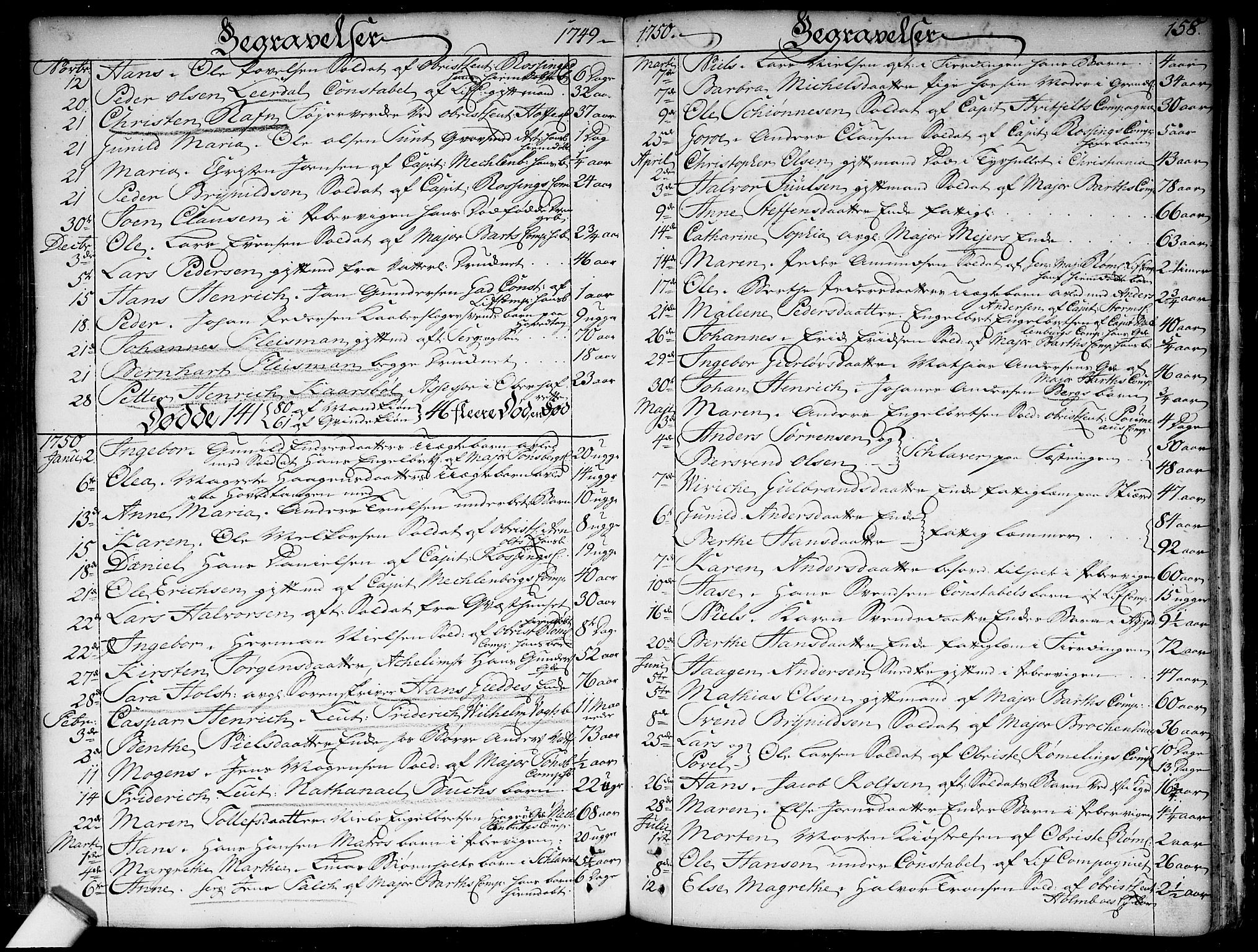 Garnisonsmenigheten Kirkebøker, AV/SAO-A-10846/F/Fa/L0001: Parish register (official) no. 1, 1734-1756, p. 158