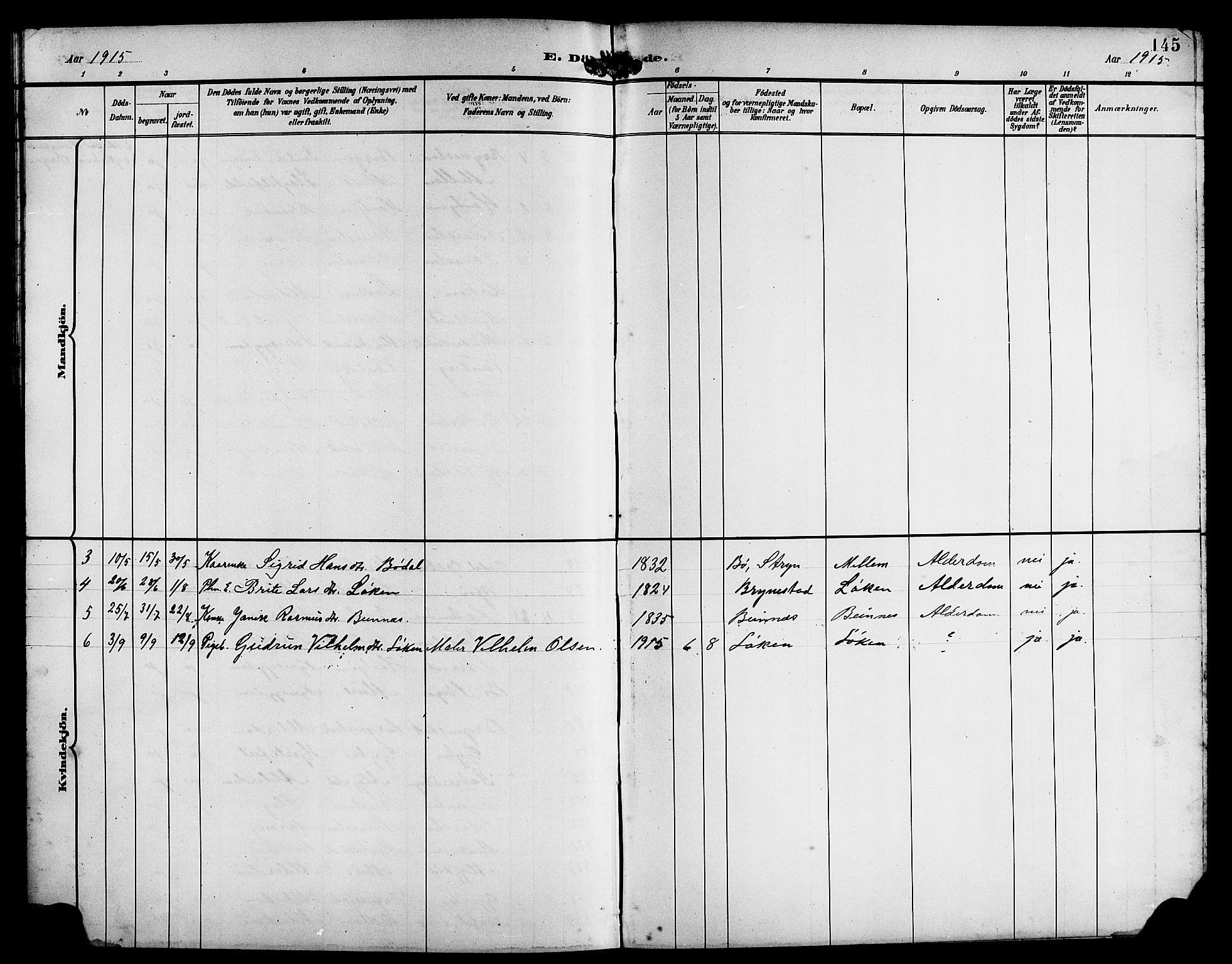 Innvik sokneprestembete, AV/SAB-A-80501: Parish register (copy) no. B 4, 1898-1916, p. 145