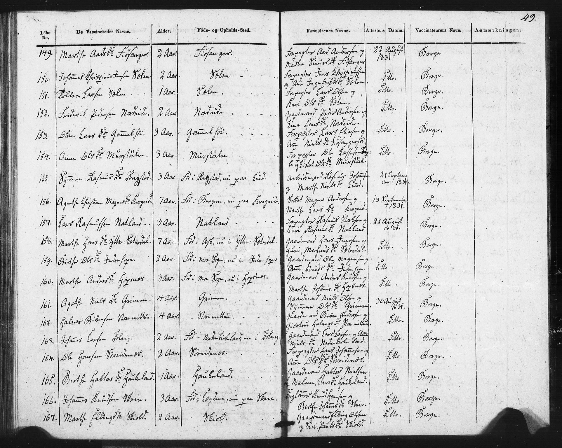 Fana Sokneprestembete, AV/SAB-A-75101/H/Haa/Haaa/L0013: Parish register (official) no. A 13, 1819-1833, p. 49