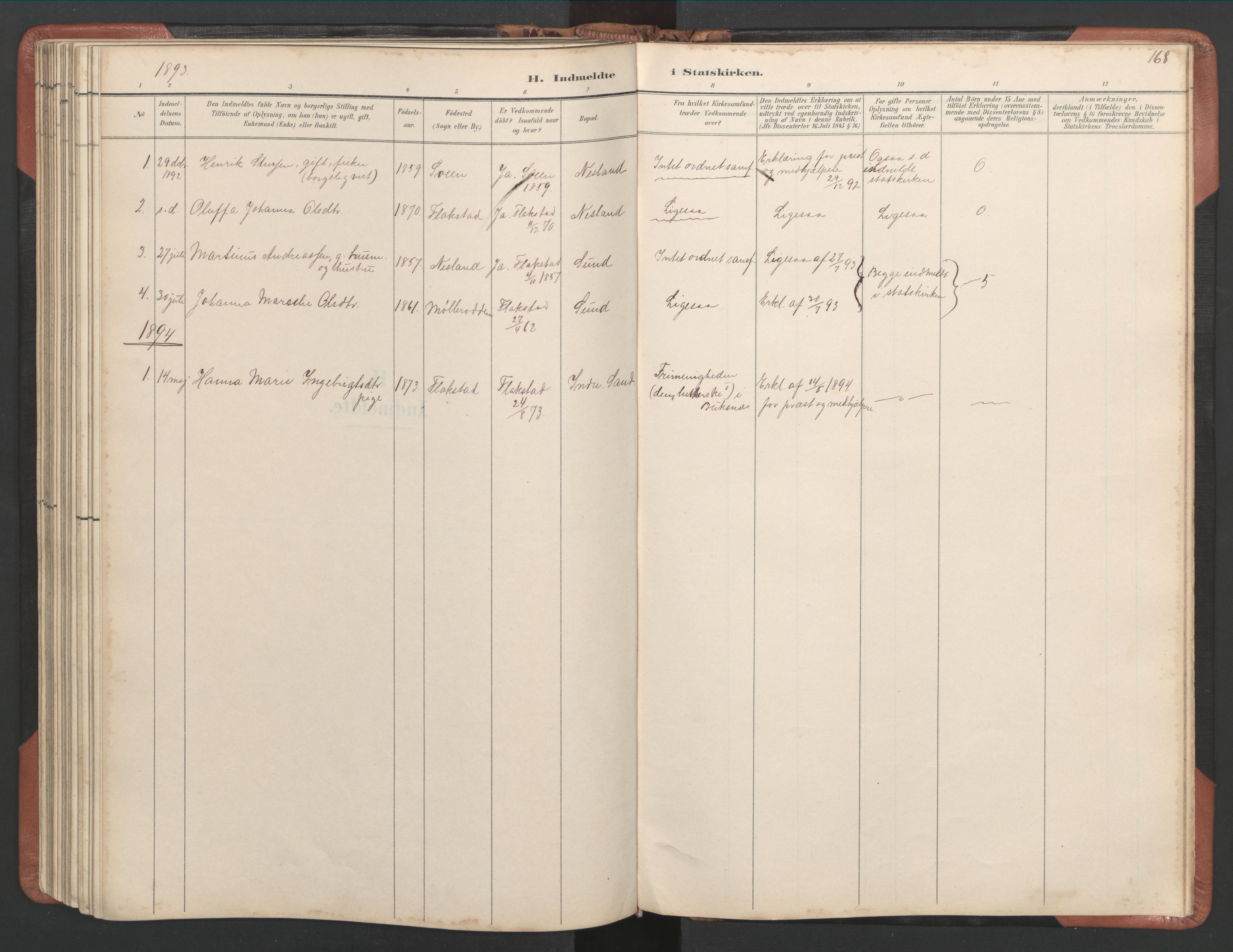 Ministerialprotokoller, klokkerbøker og fødselsregistre - Nordland, AV/SAT-A-1459/885/L1214: Parish register (copy) no. 885C03, 1893-1958, p. 168