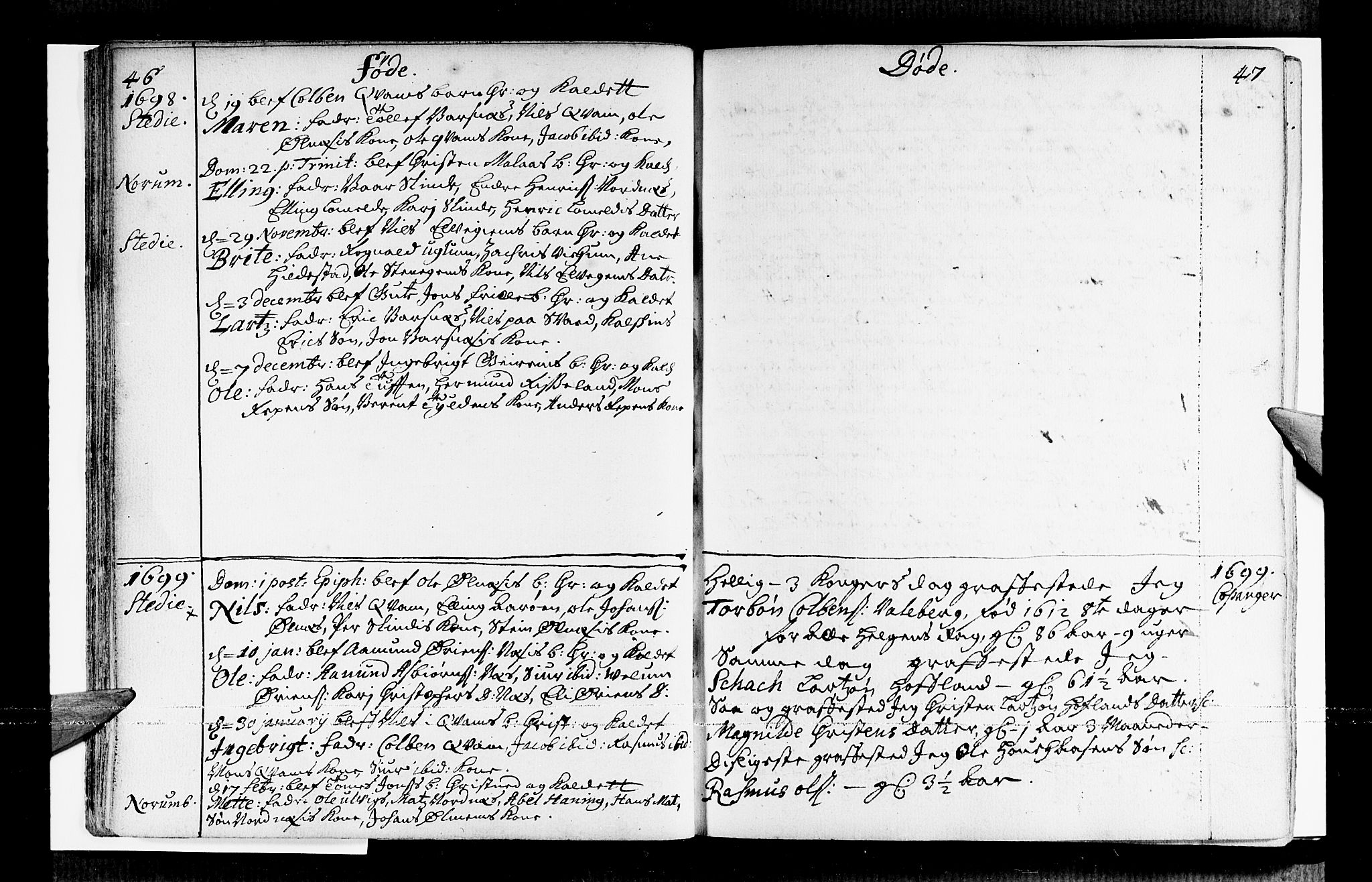 Sogndal sokneprestembete, SAB/A-81301/H/Haa/Haaa/L0001: Parish register (official) no. A 1, 1689-1713, p. 46-47