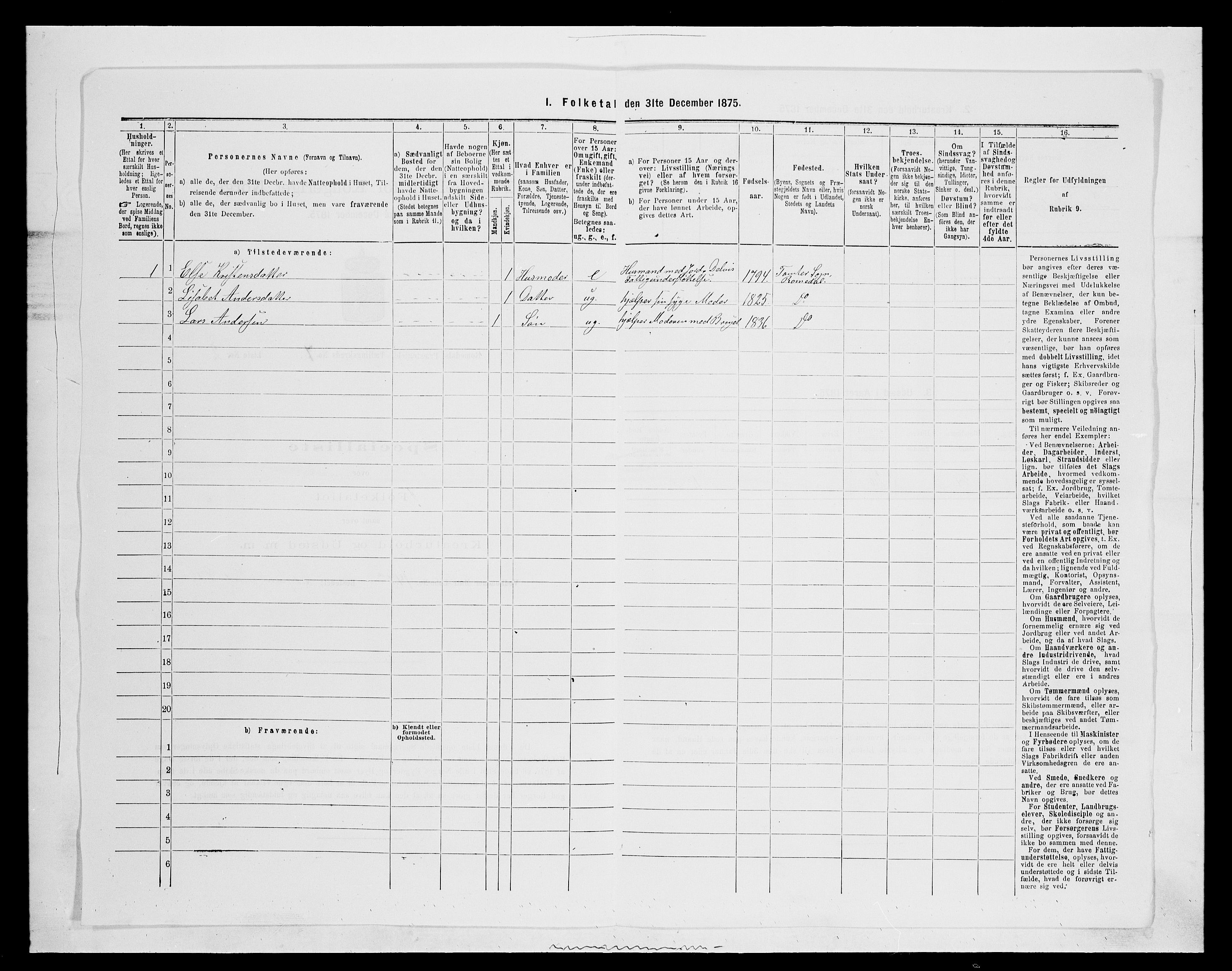 SAH, 1875 census for 0416P Romedal, 1875, p. 1056