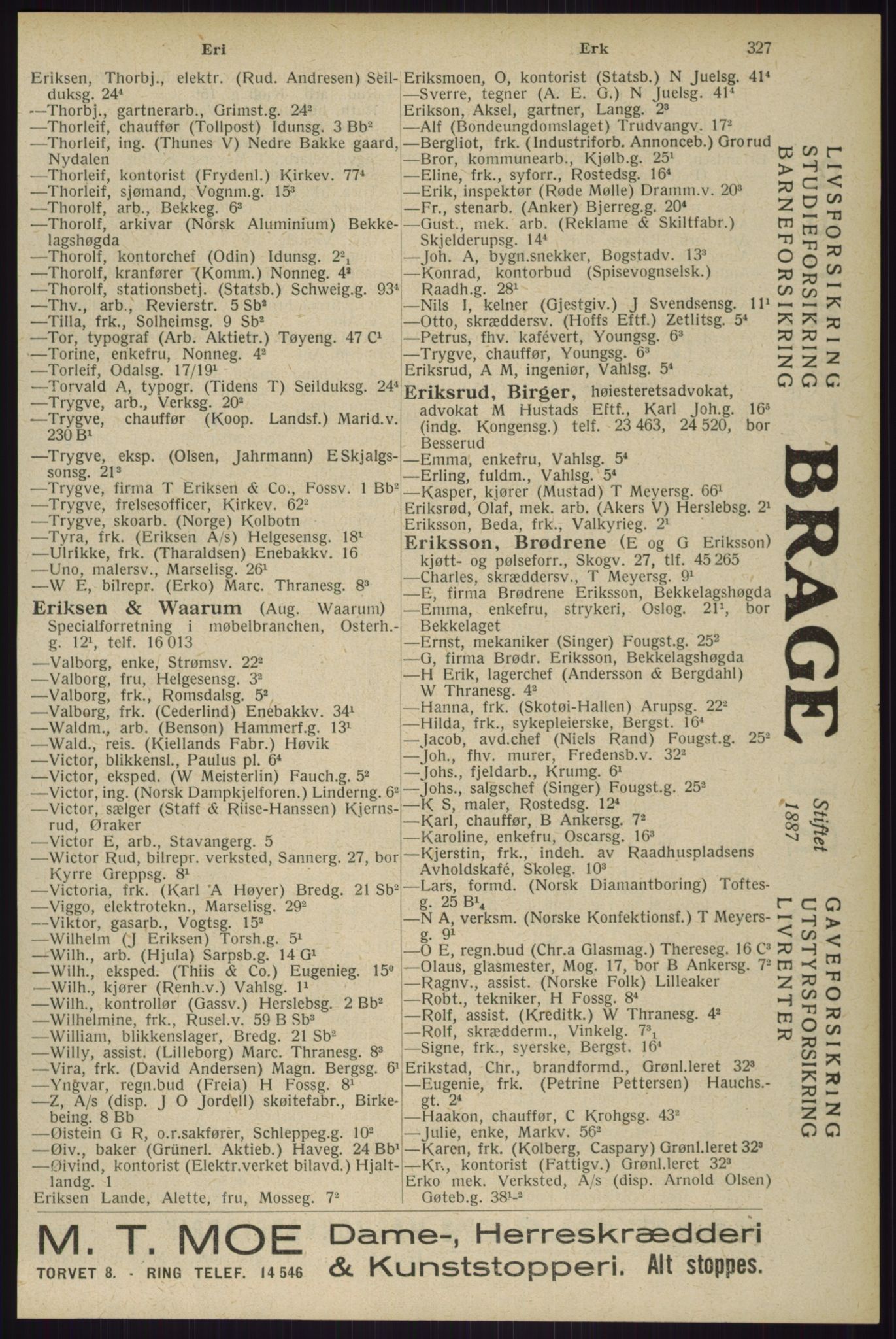 Kristiania/Oslo adressebok, PUBL/-, 1929, p. 327