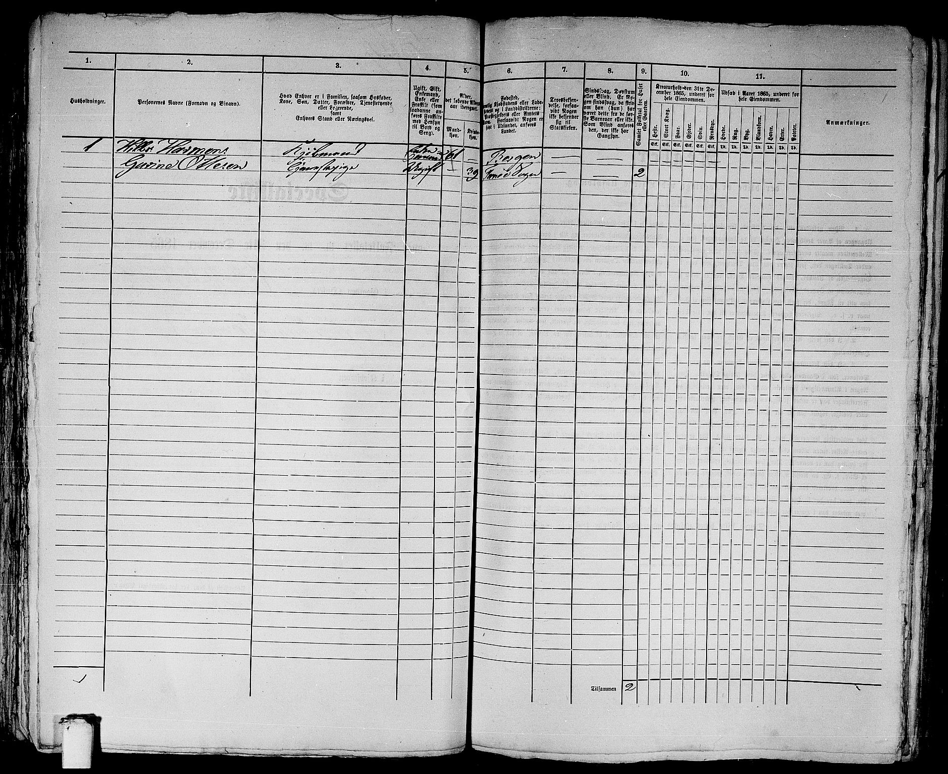 RA, 1865 census for Bergen, 1865, p. 3237