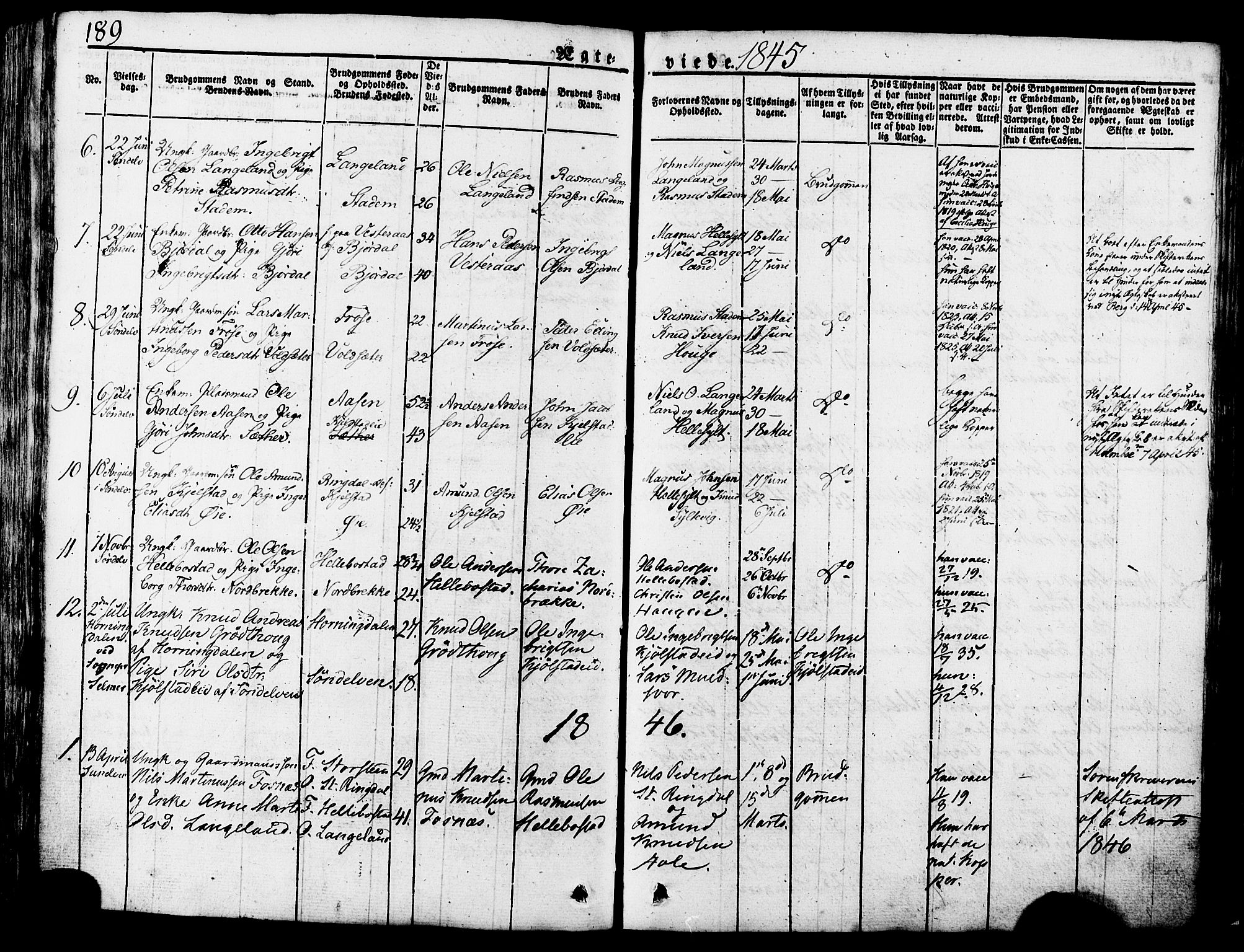 Ministerialprotokoller, klokkerbøker og fødselsregistre - Møre og Romsdal, SAT/A-1454/517/L0221: Parish register (official) no. 517A01, 1827-1858, p. 189