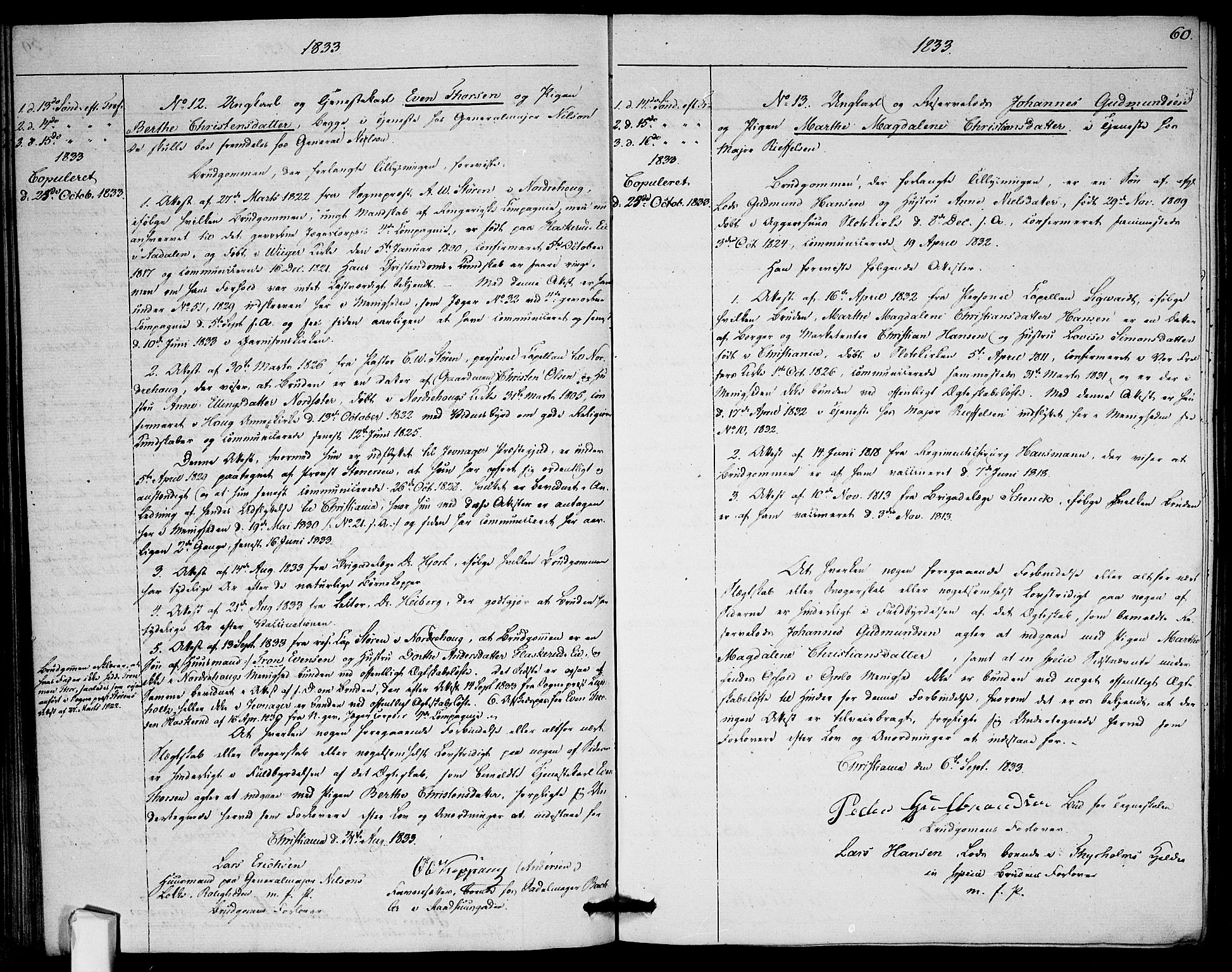 Garnisonsmenigheten Kirkebøker, SAO/A-10846/H/Ha/L0002: Banns register no. I 2, 1829-1835, p. 60