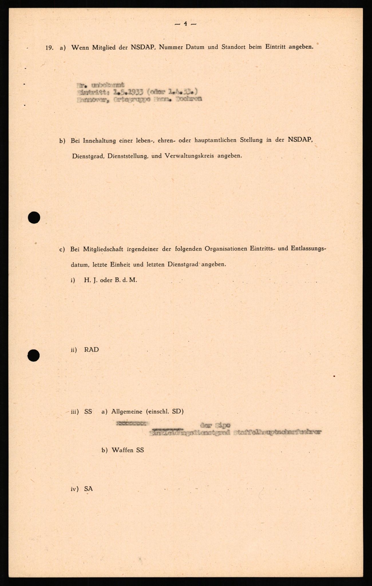 Forsvaret, Forsvarets overkommando II, RA/RAFA-3915/D/Db/L0021: CI Questionaires. Tyske okkupasjonsstyrker i Norge. Tyskere., 1945-1946, p. 152