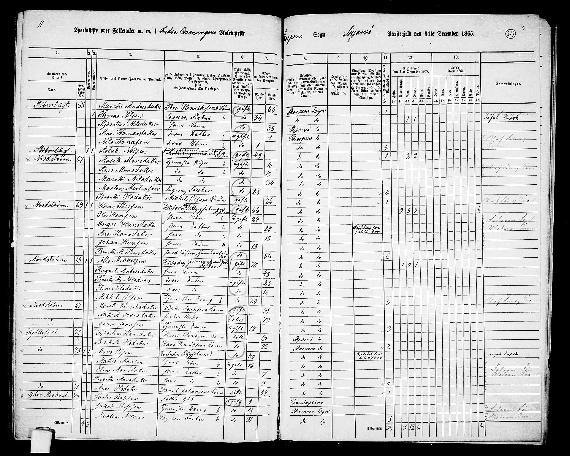 RA, 1865 census for Skjervøy, 1865, p. 187