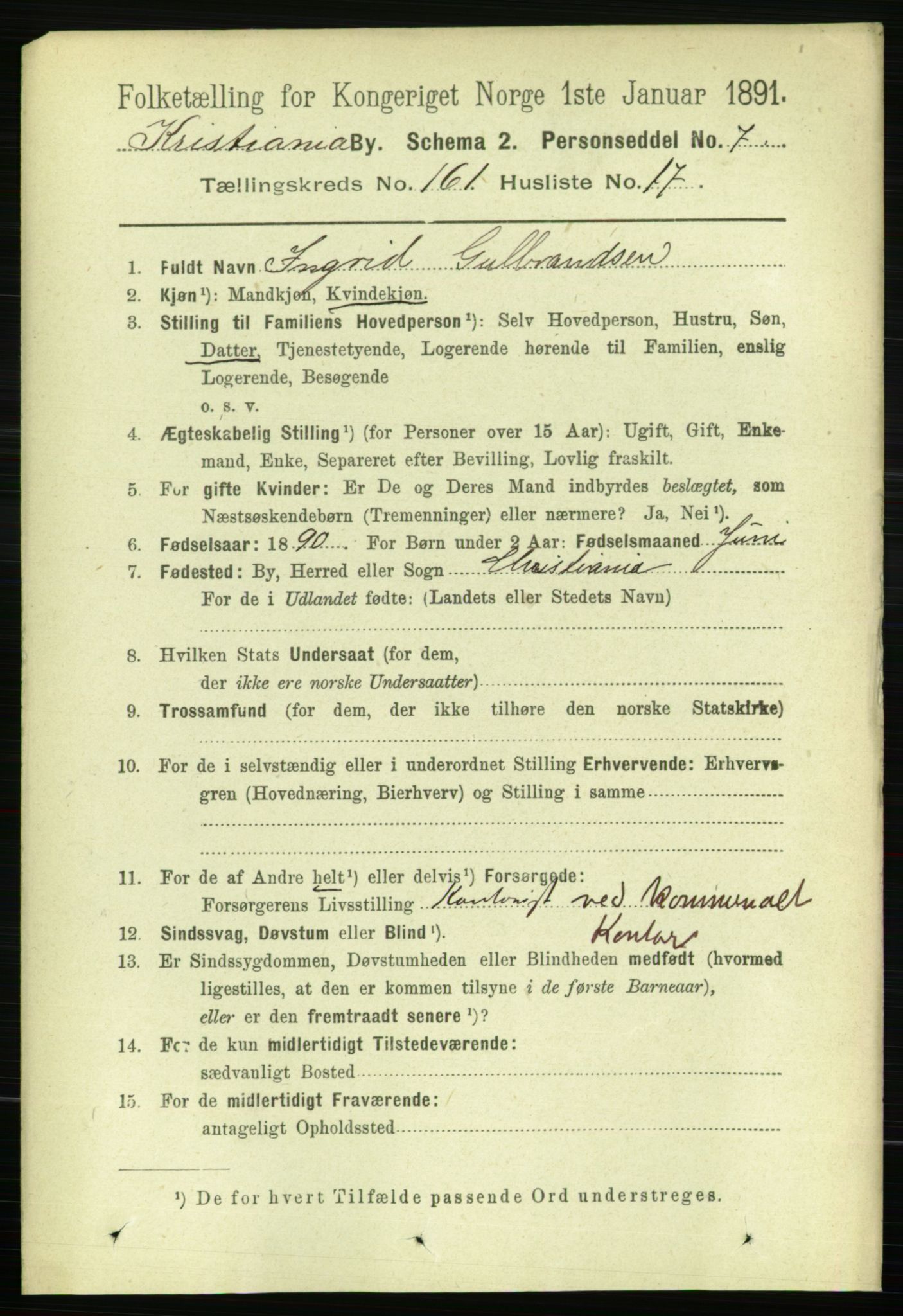 RA, 1891 census for 0301 Kristiania, 1891, p. 91908