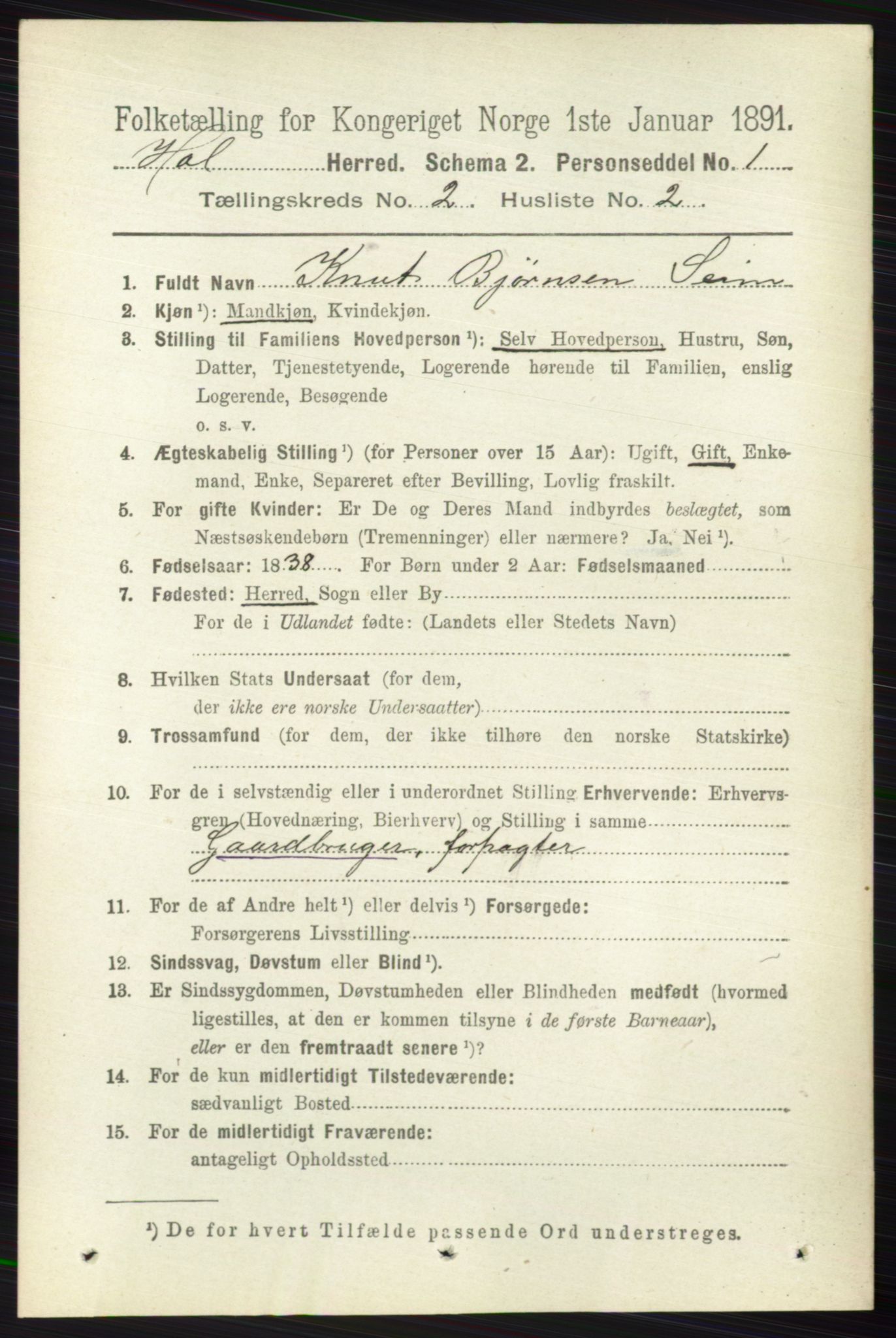 RA, 1891 census for 0620 Hol, 1891, p. 344