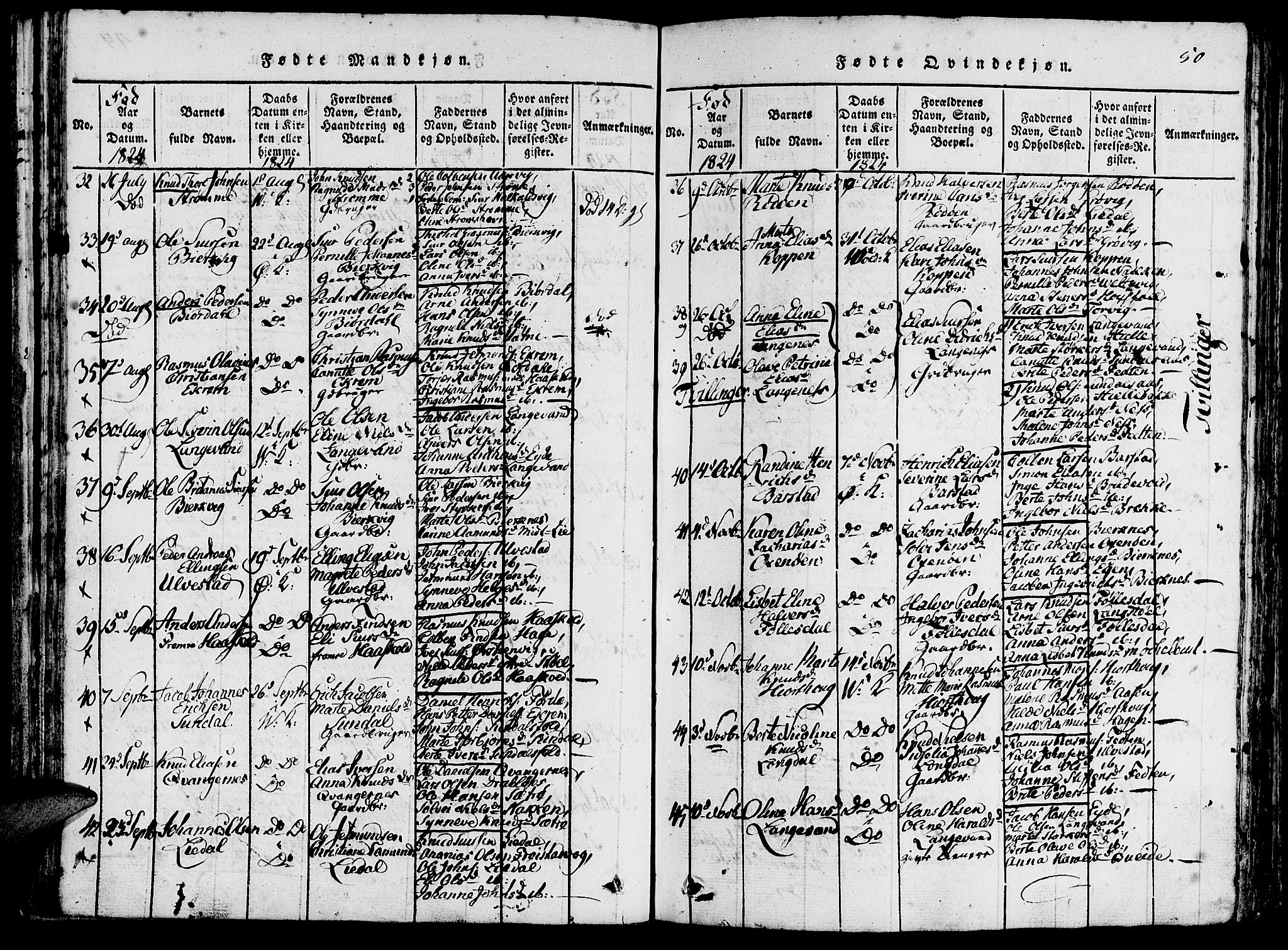Ministerialprotokoller, klokkerbøker og fødselsregistre - Møre og Romsdal, SAT/A-1454/511/L0138: Parish register (official) no. 511A05, 1817-1832, p. 50