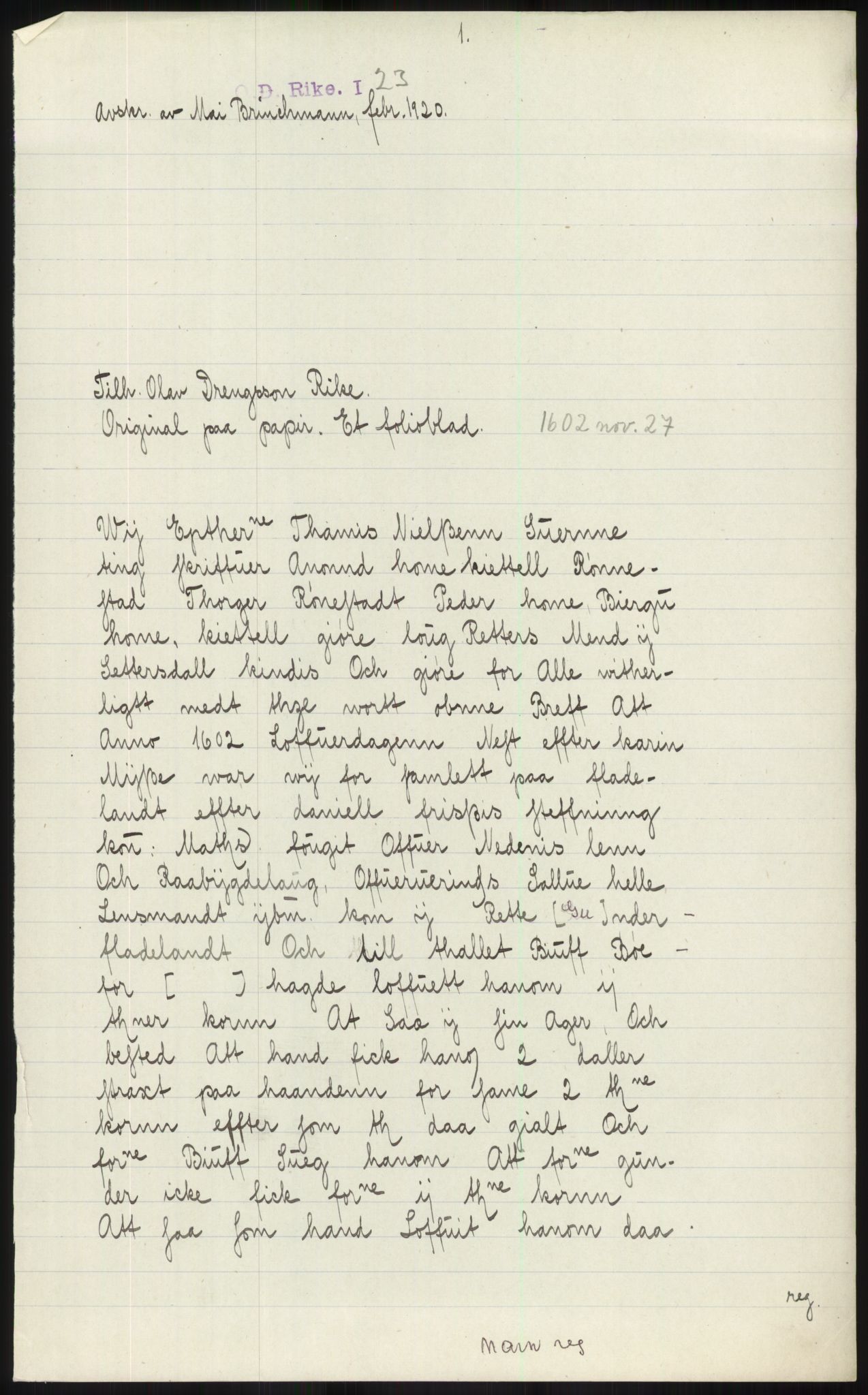 Samlinger til kildeutgivelse, Diplomavskriftsamlingen, AV/RA-EA-4053/H/Ha, p. 318