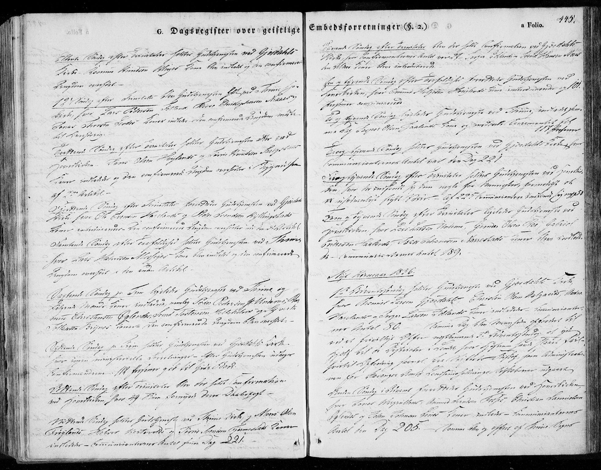 Lye sokneprestkontor, AV/SAST-A-101794/001/30BA/L0004: Parish register (official) no. A 4, 1826-1841, p. 445