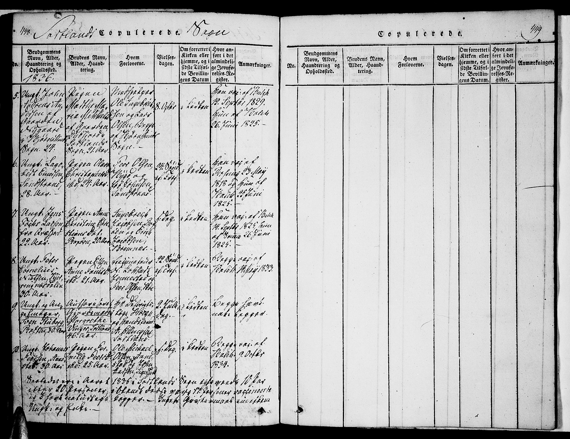 Ministerialprotokoller, klokkerbøker og fødselsregistre - Nordland, AV/SAT-A-1459/888/L1237: Parish register (official) no. 888A05 /2, 1820-1836, p. 448-449